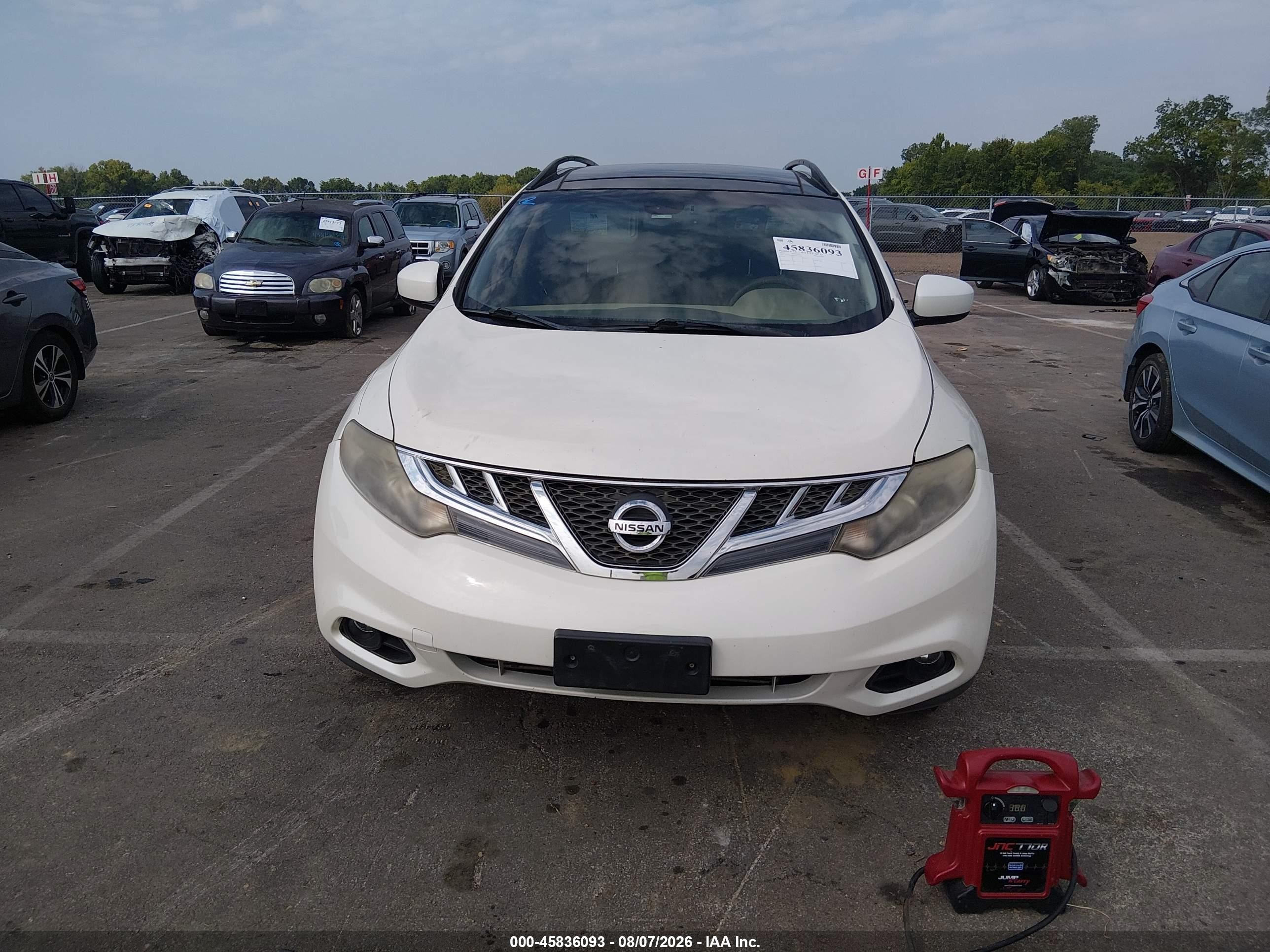 2014 Nissan Murano Sl White vin: JN8AZ1MW7EW524043