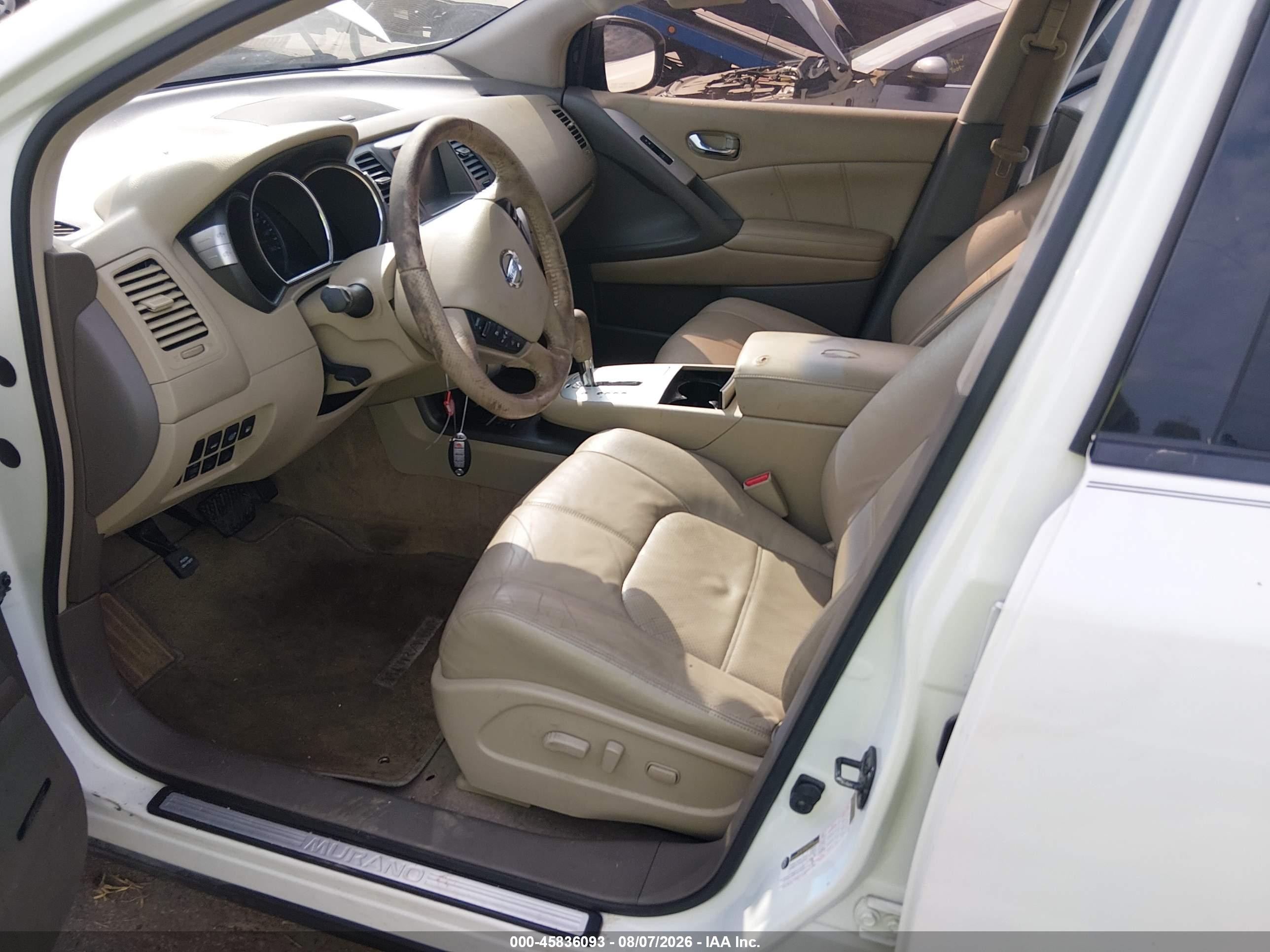 2014 Nissan Murano Sl White vin: JN8AZ1MW7EW524043