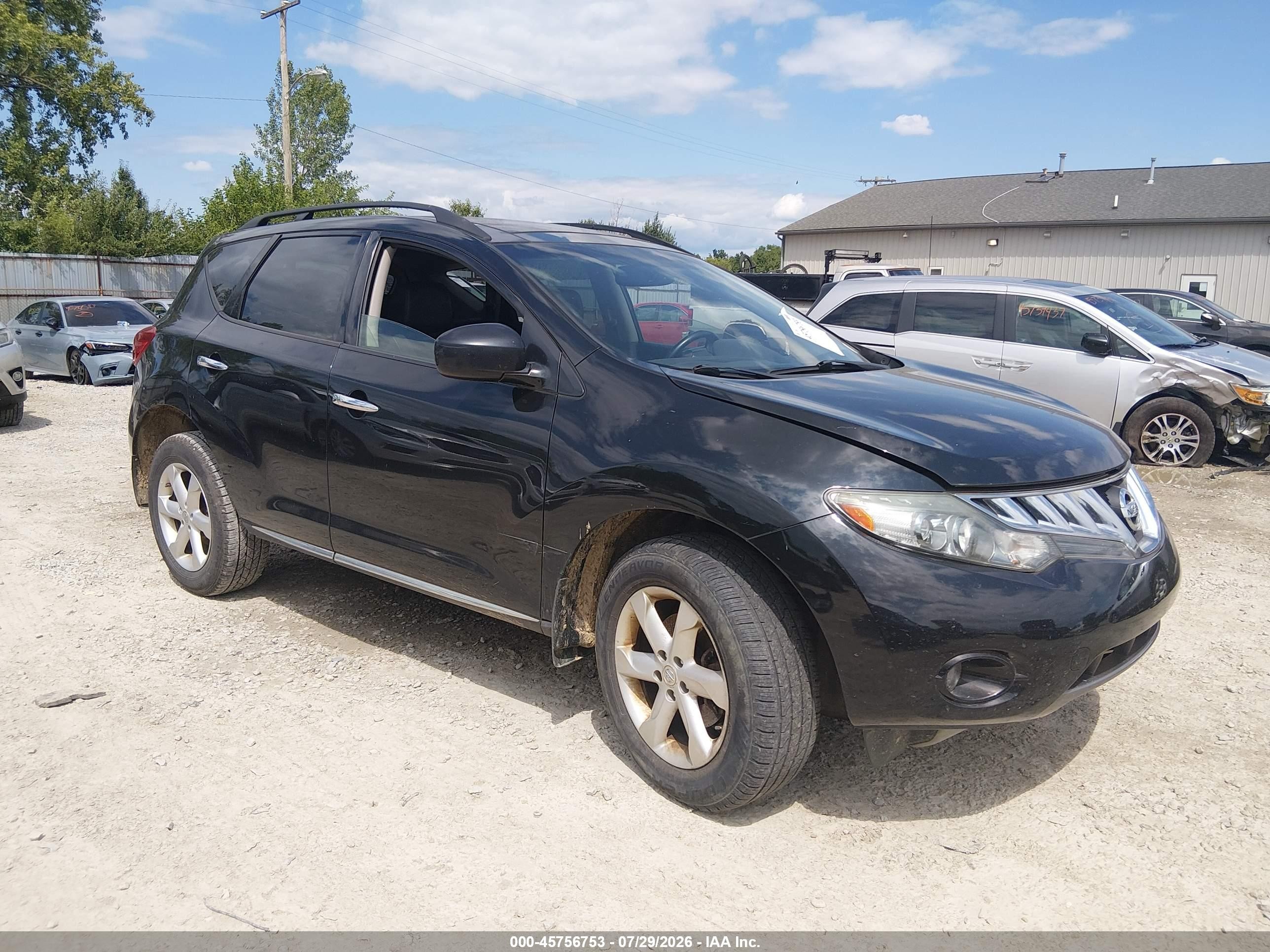 2010 Nissan Murano Sl Black vin: JN8AZ1MW8AW112093
