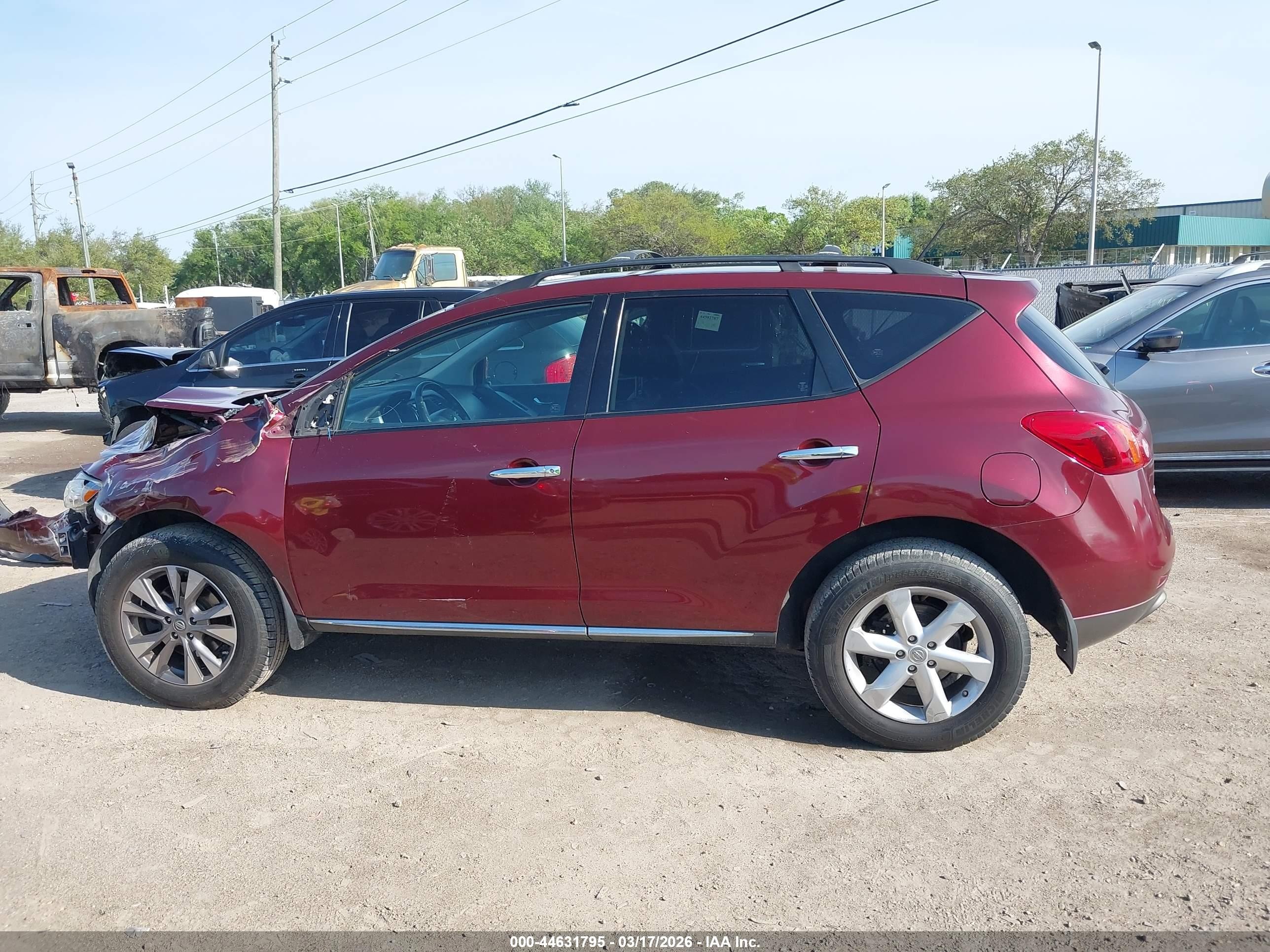 2010 Nissan Murano Sl Бордовый vin: JN8AZ1MW8AW113972