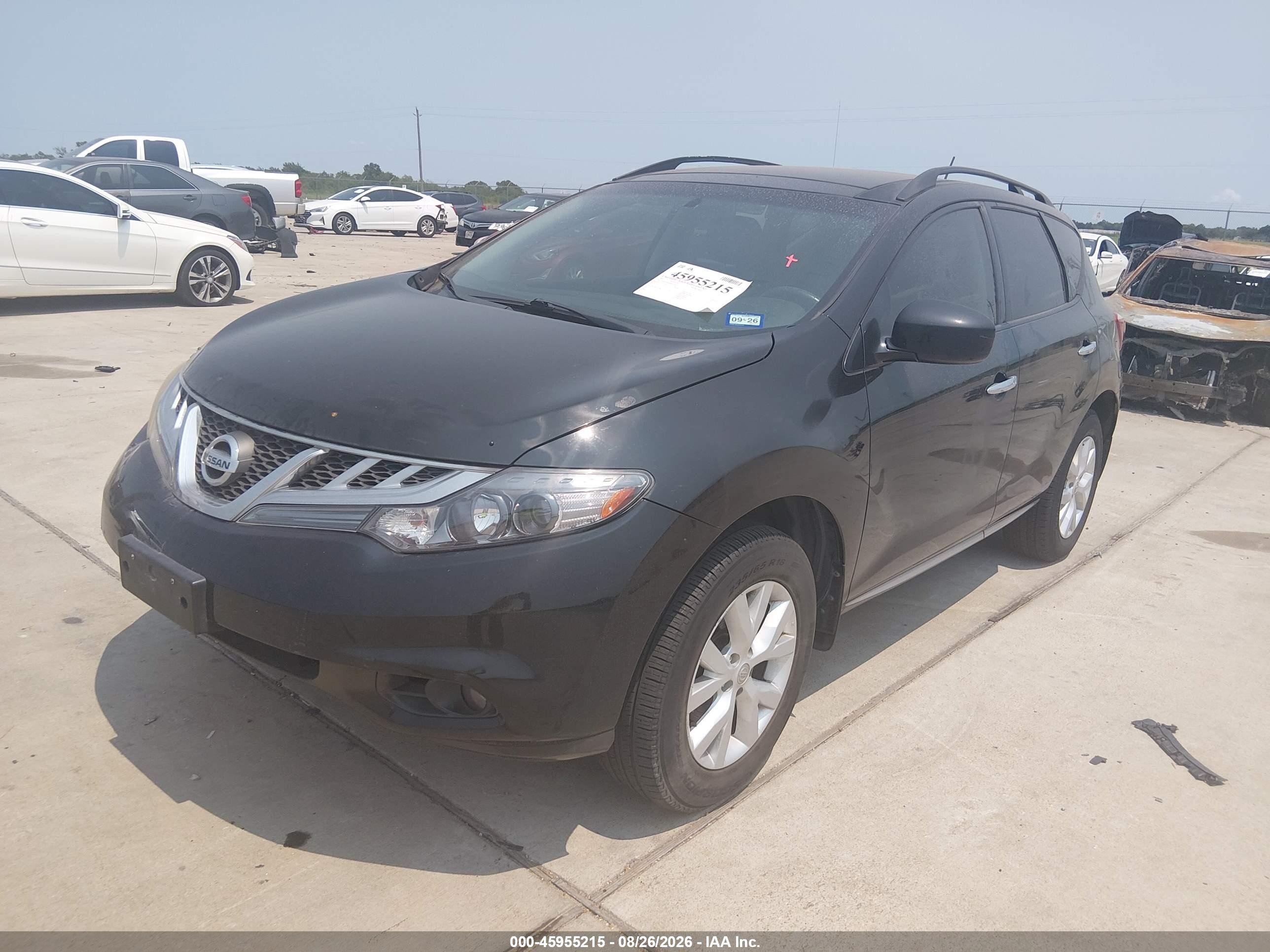 2011 Nissan Murano Sv Черный vin: JN8AZ1MW8BW154331