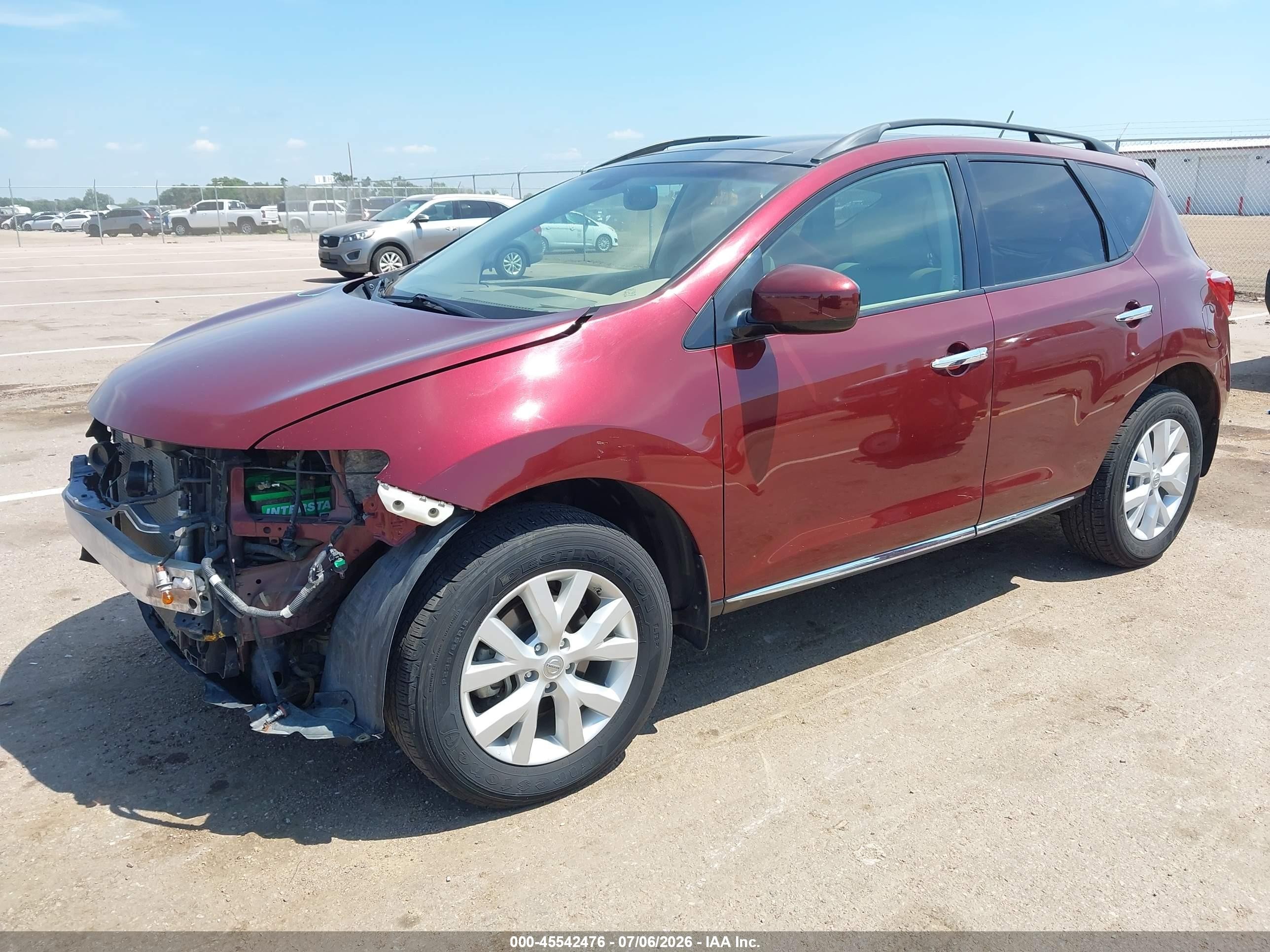 2011 Nissan Murano Sl Темно-бордовый vin: JN8AZ1MW8BW183408