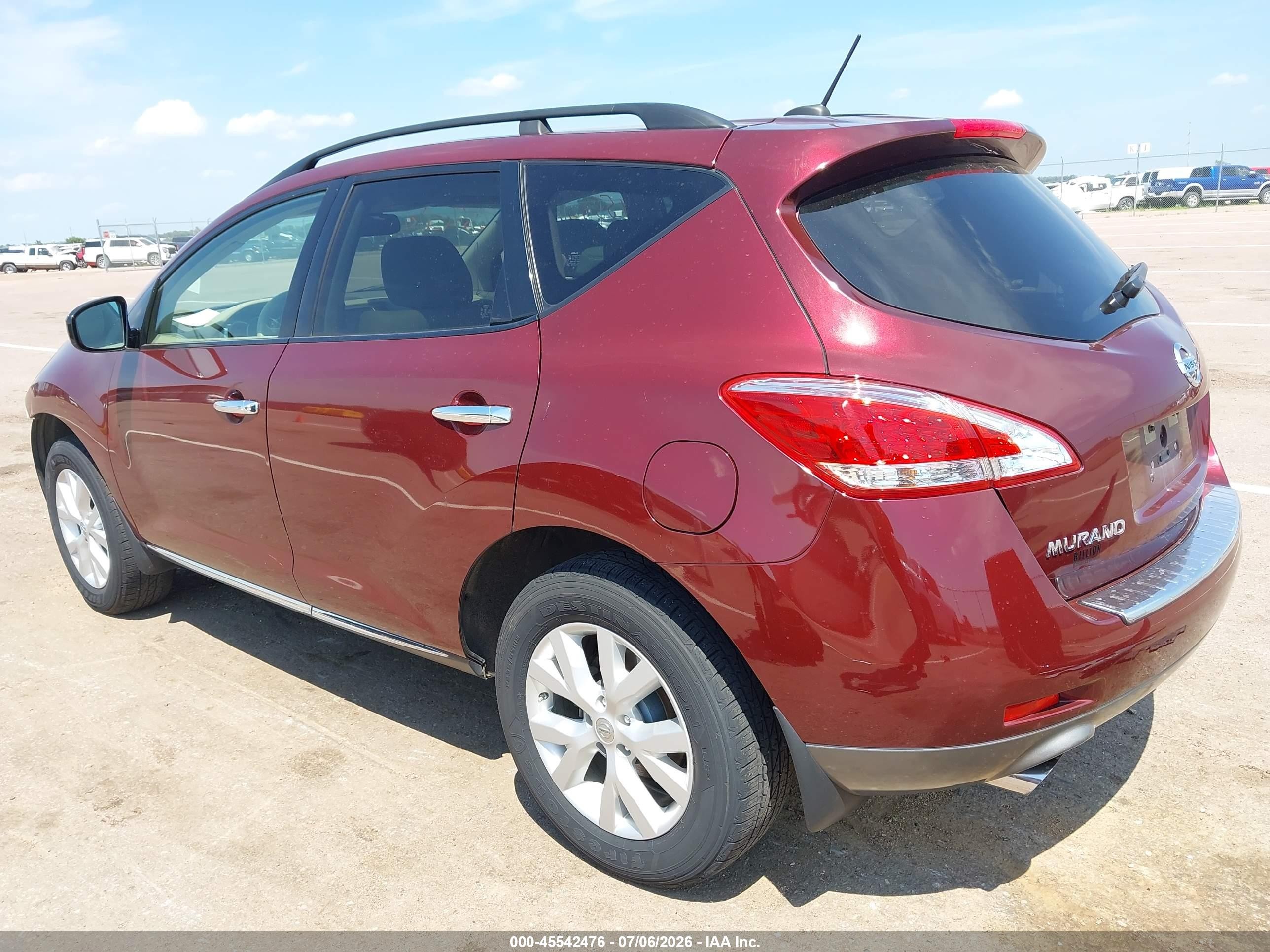 2011 Nissan Murano Sl Темно-бордовый vin: JN8AZ1MW8BW183408