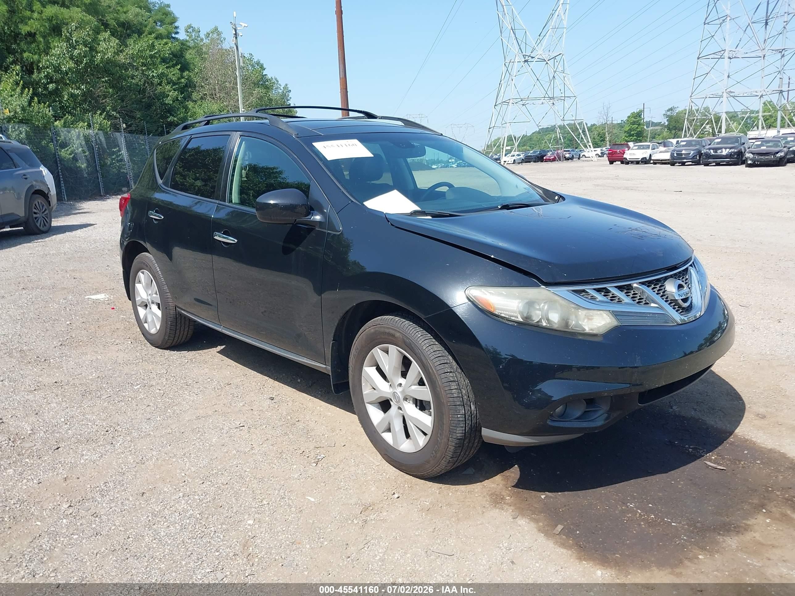 2011 Nissan Murano Sl Black vin: JN8AZ1MW8BW185451