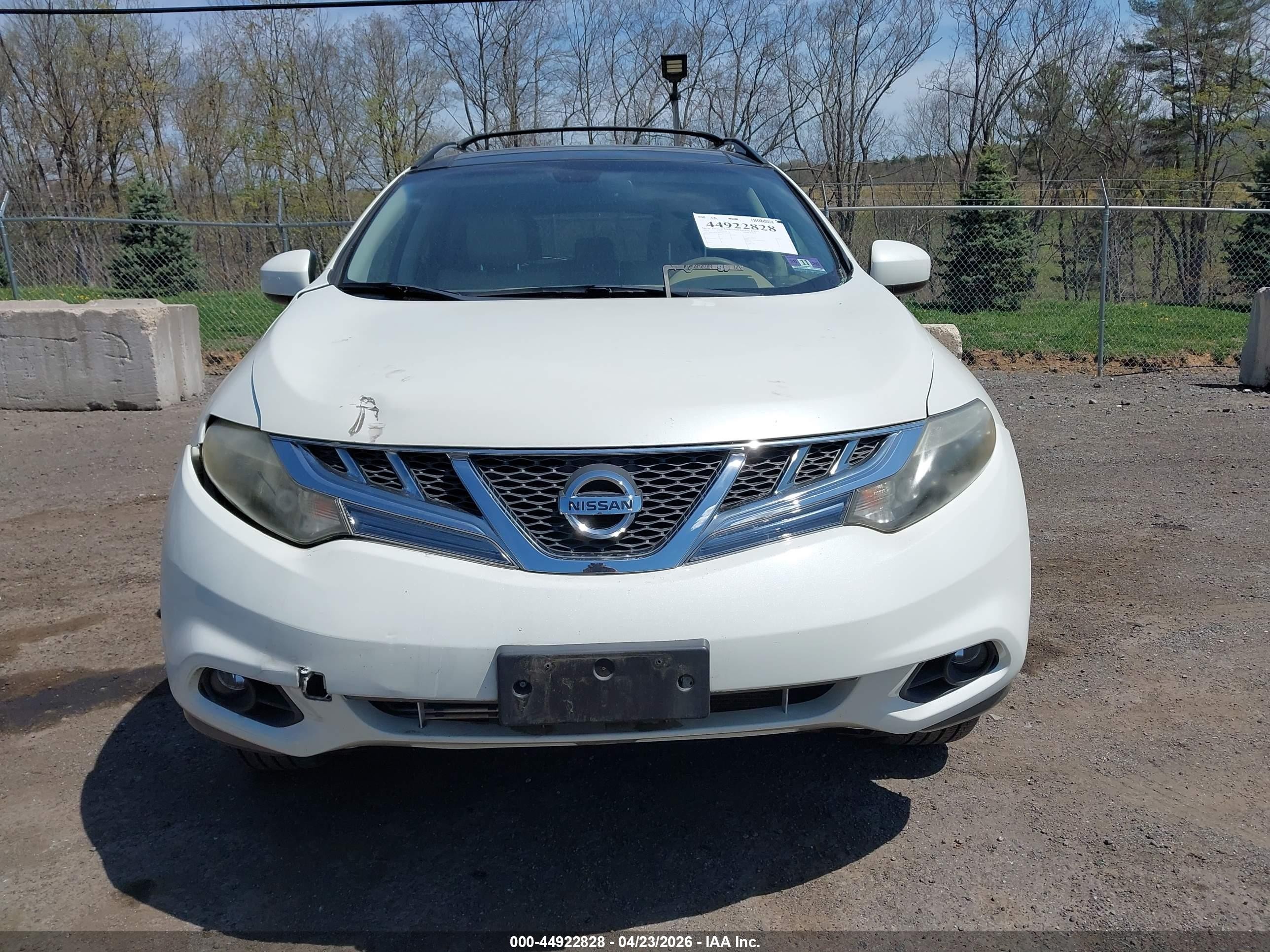 2011 Nissan Murano Le White vin: JN8AZ1MW8BW187720