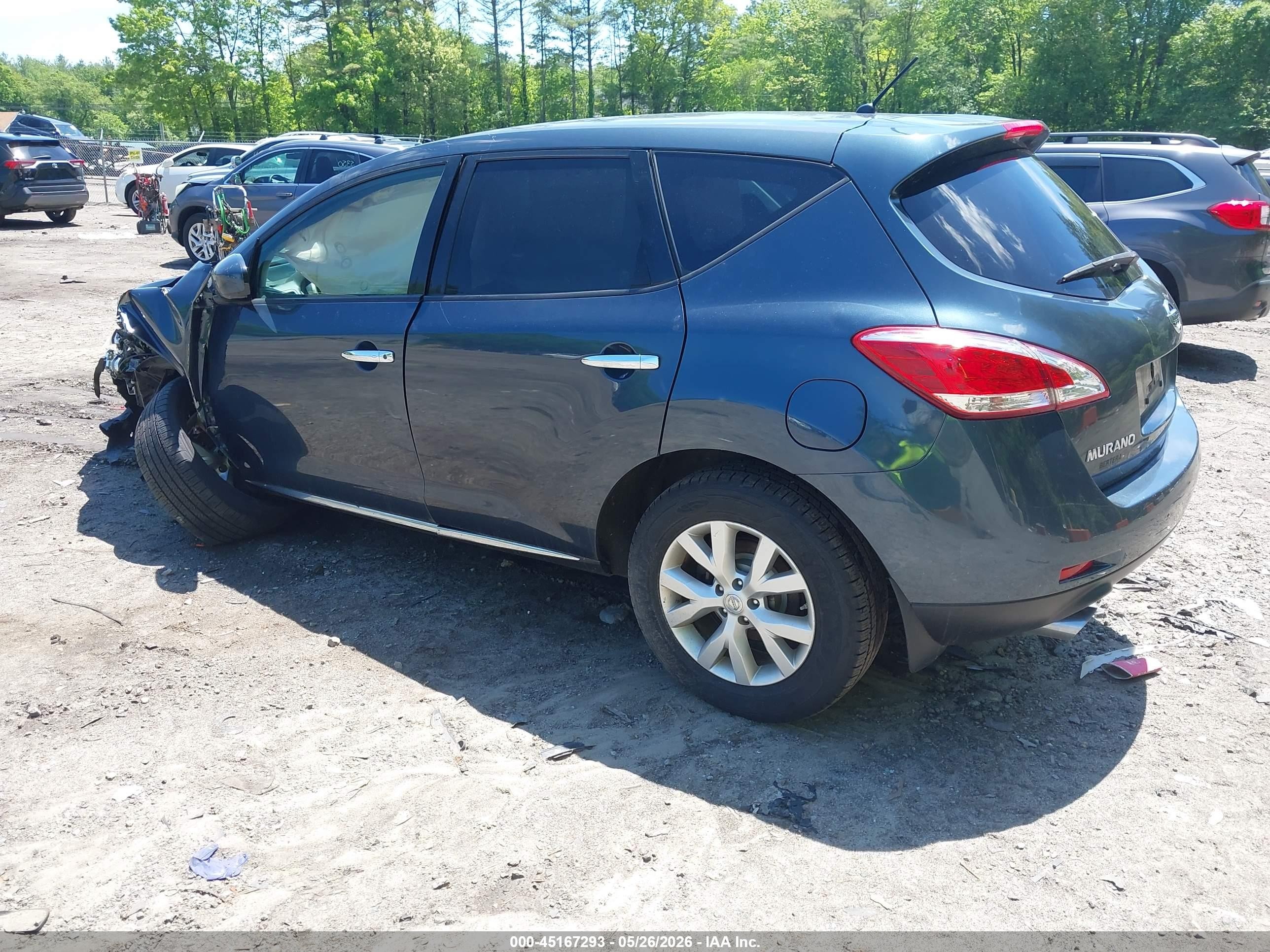 2012 Nissan Murano S Blue vin: JN8AZ1MW8CW205702