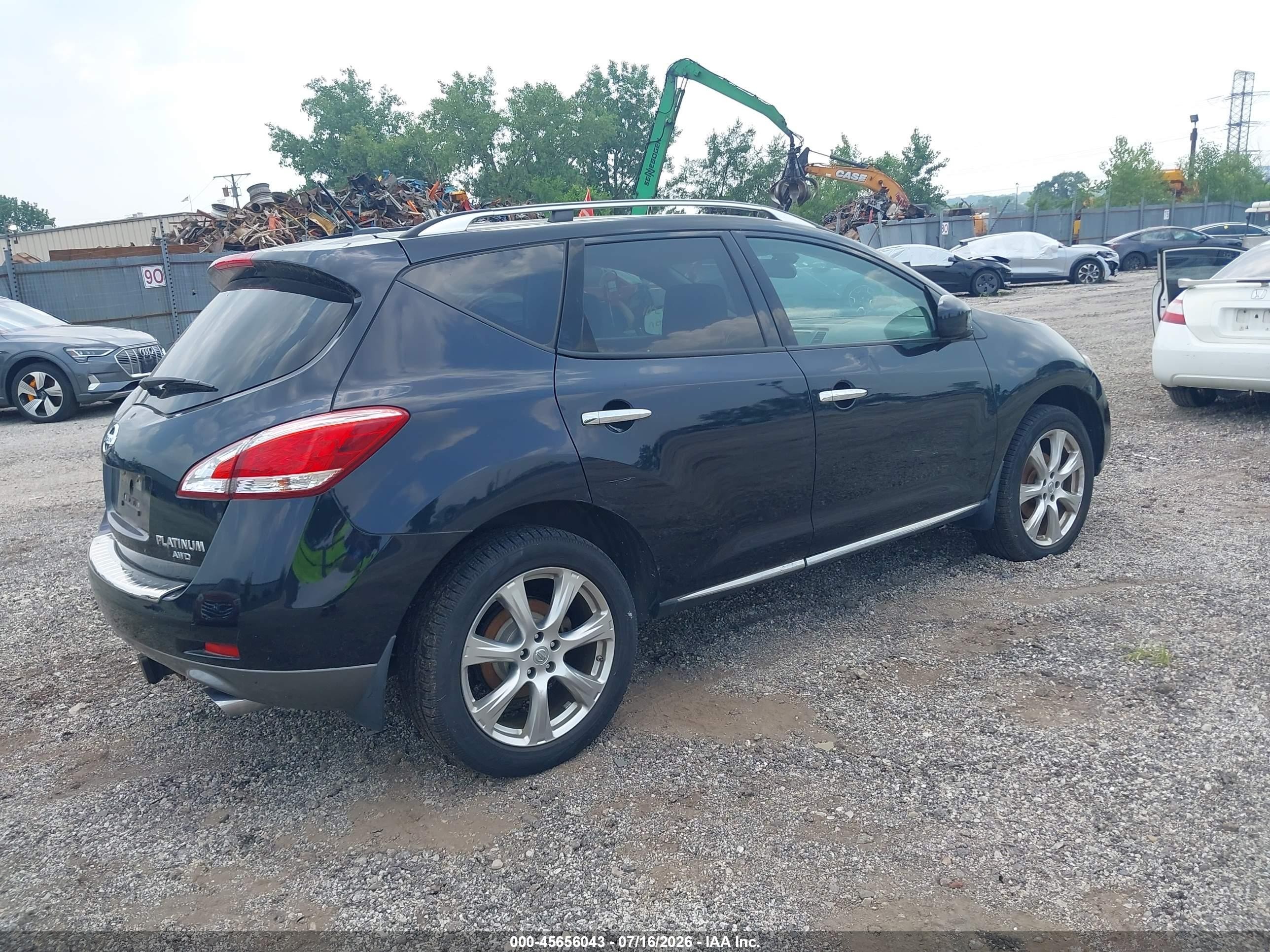 2012 Nissan Murano Le Black vin: JN8AZ1MW8CW213296