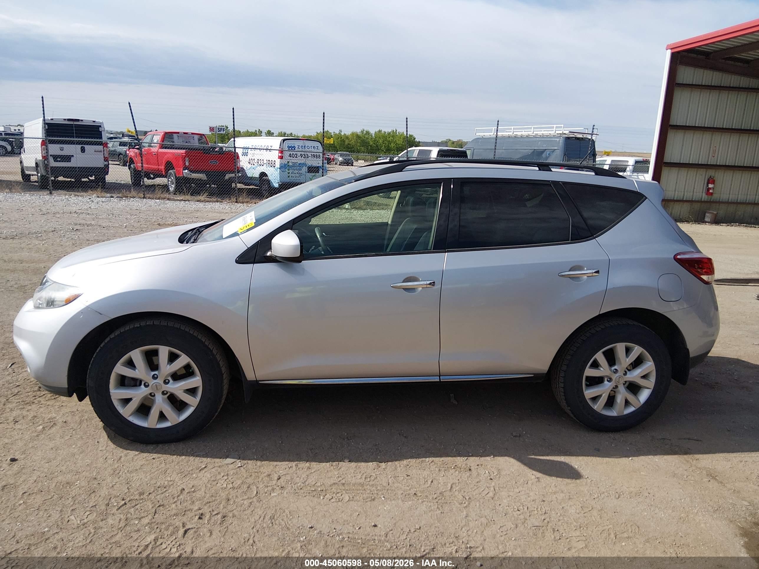 2012 Nissan Murano Sl Серебряный vin: JN8AZ1MW8CW229255