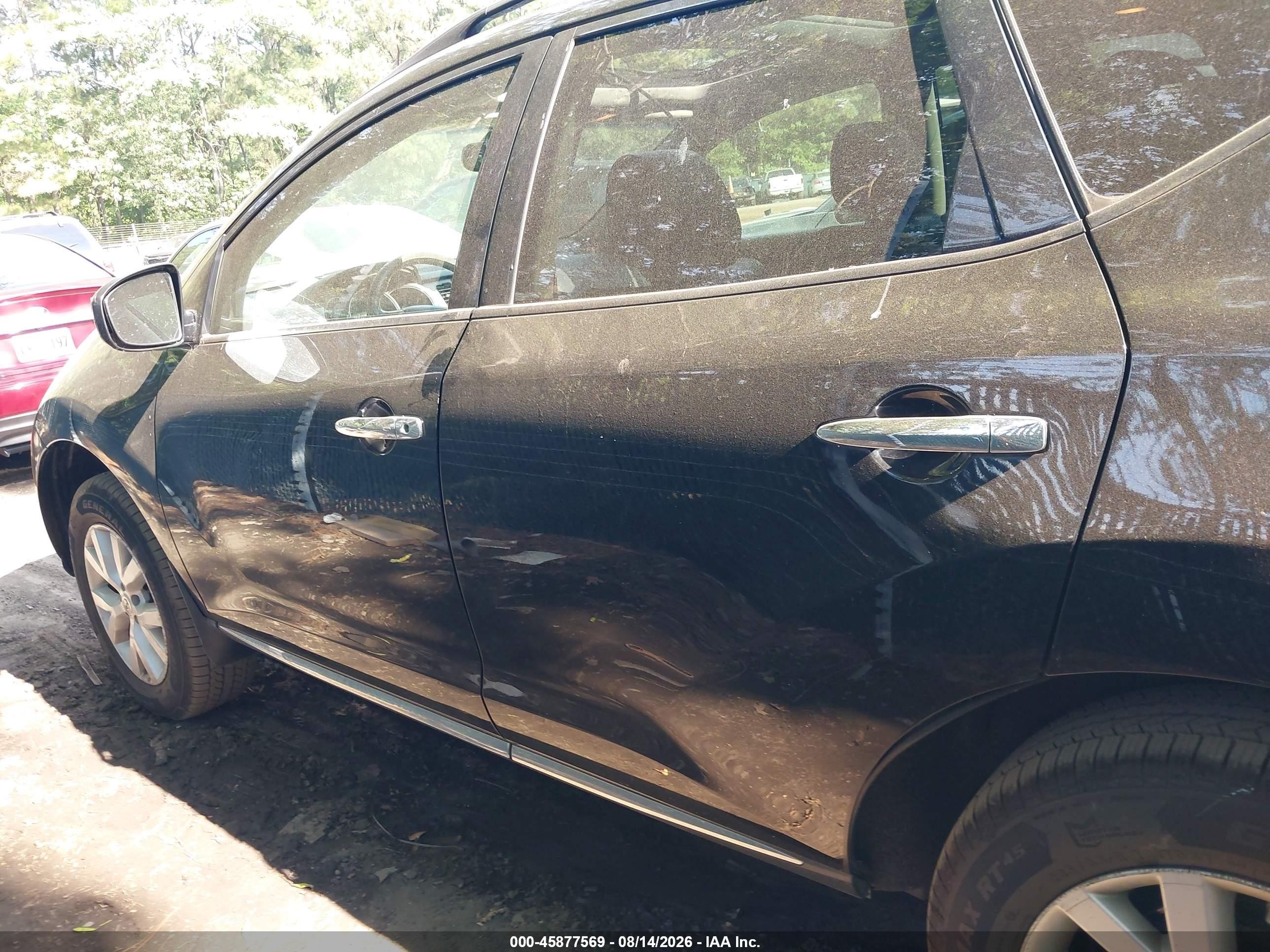 2014 Nissan Murano Sl Black vin: JN8AZ1MW8EW520020