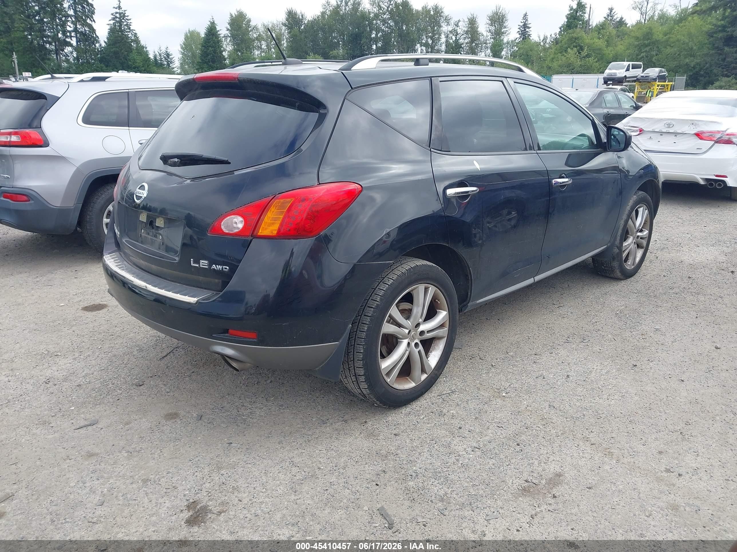 2010 Nissan Murano Le Black vin: JN8AZ1MW9AW104522