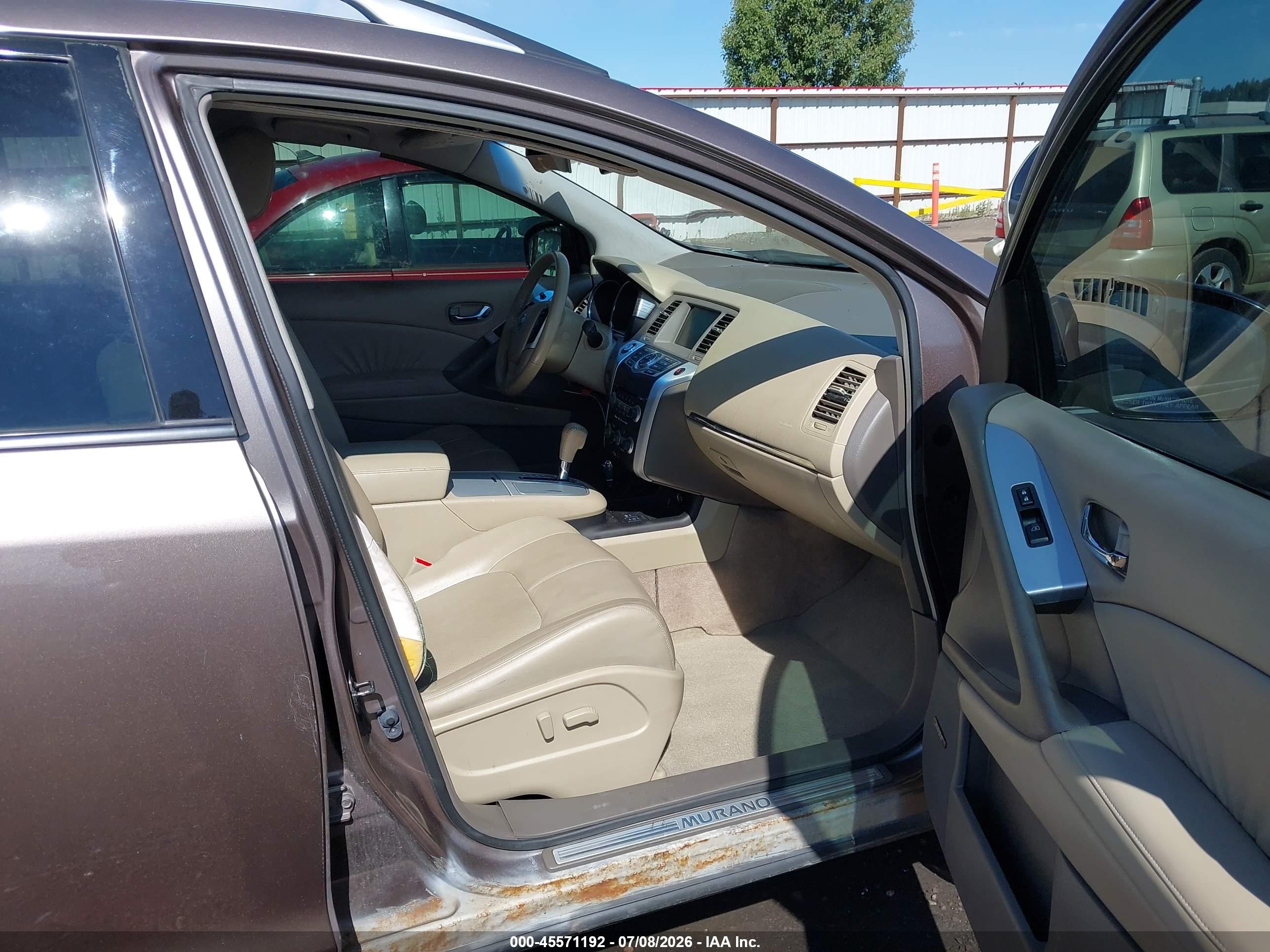 2010 Nissan Murano Sl Серый vin: JN8AZ1MW9AW137472