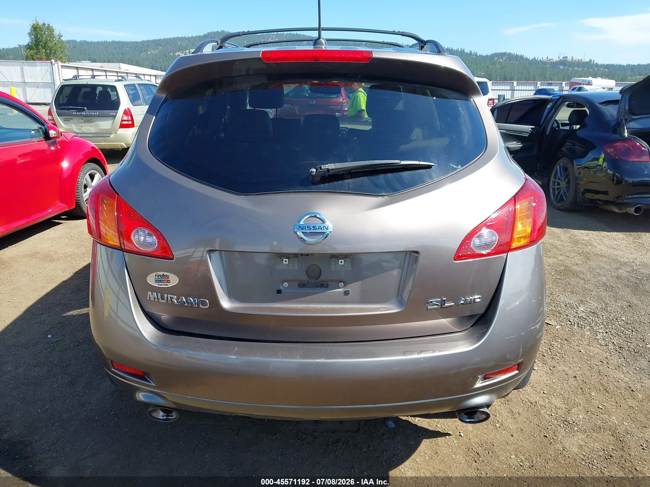 2010 Nissan Murano Sl Серый vin: JN8AZ1MW9AW137472