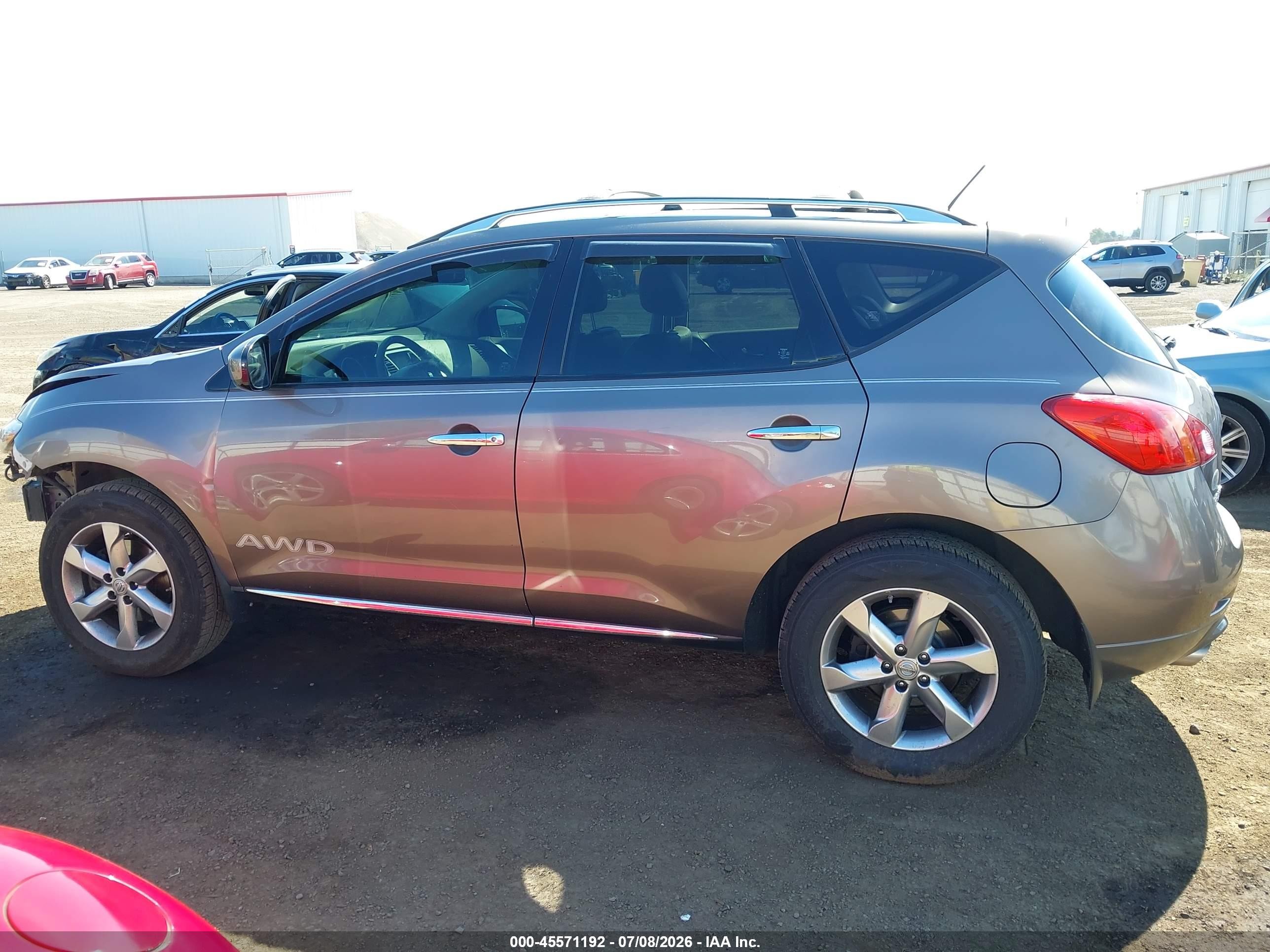 2010 Nissan Murano Sl Серый vin: JN8AZ1MW9AW137472