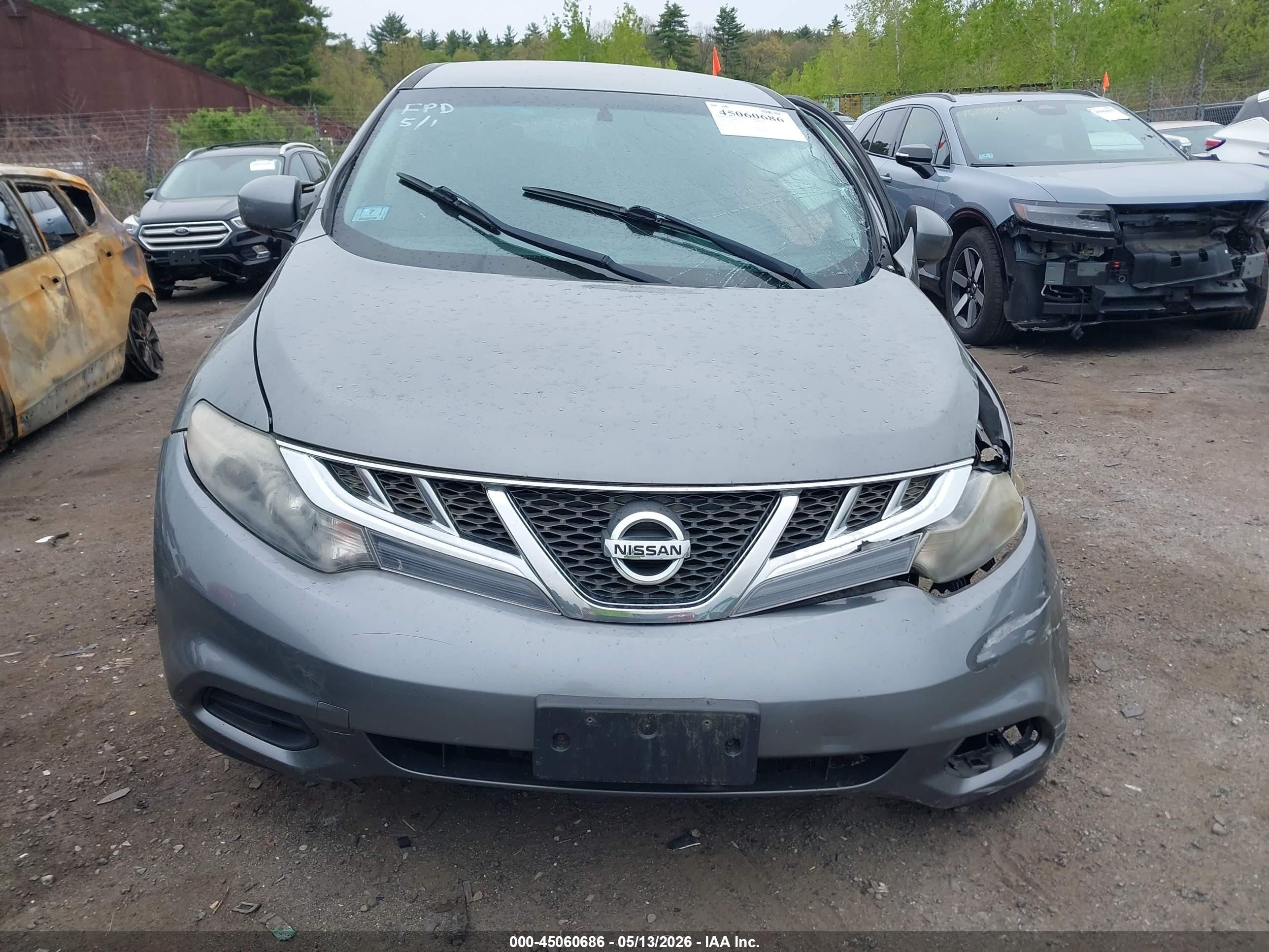 2014 Nissan Murano S Серый vin: JN8AZ1MW9EW510869