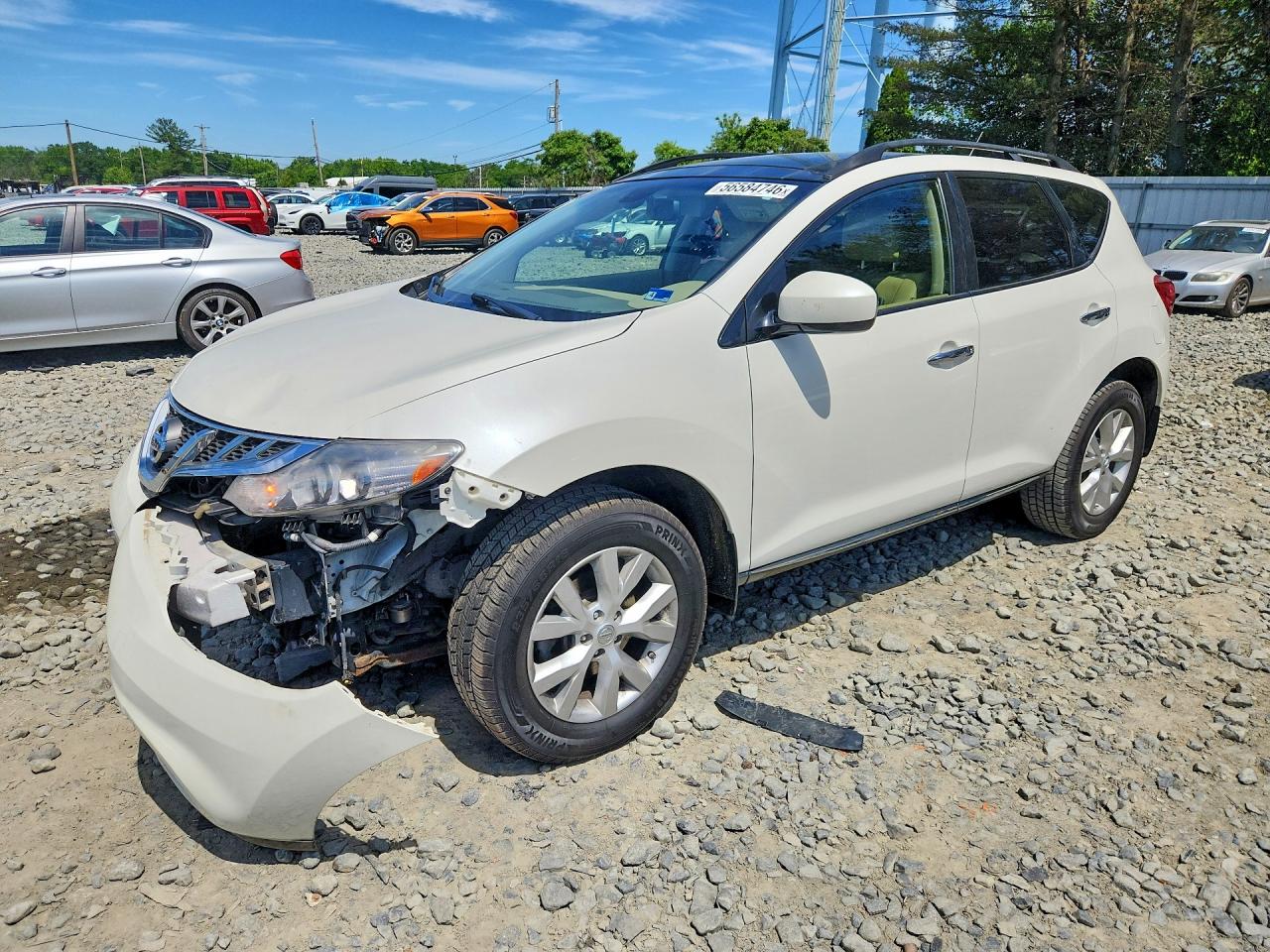 2014 Nissan Murano Sl White vin: JN8AZ1MW9EW512122