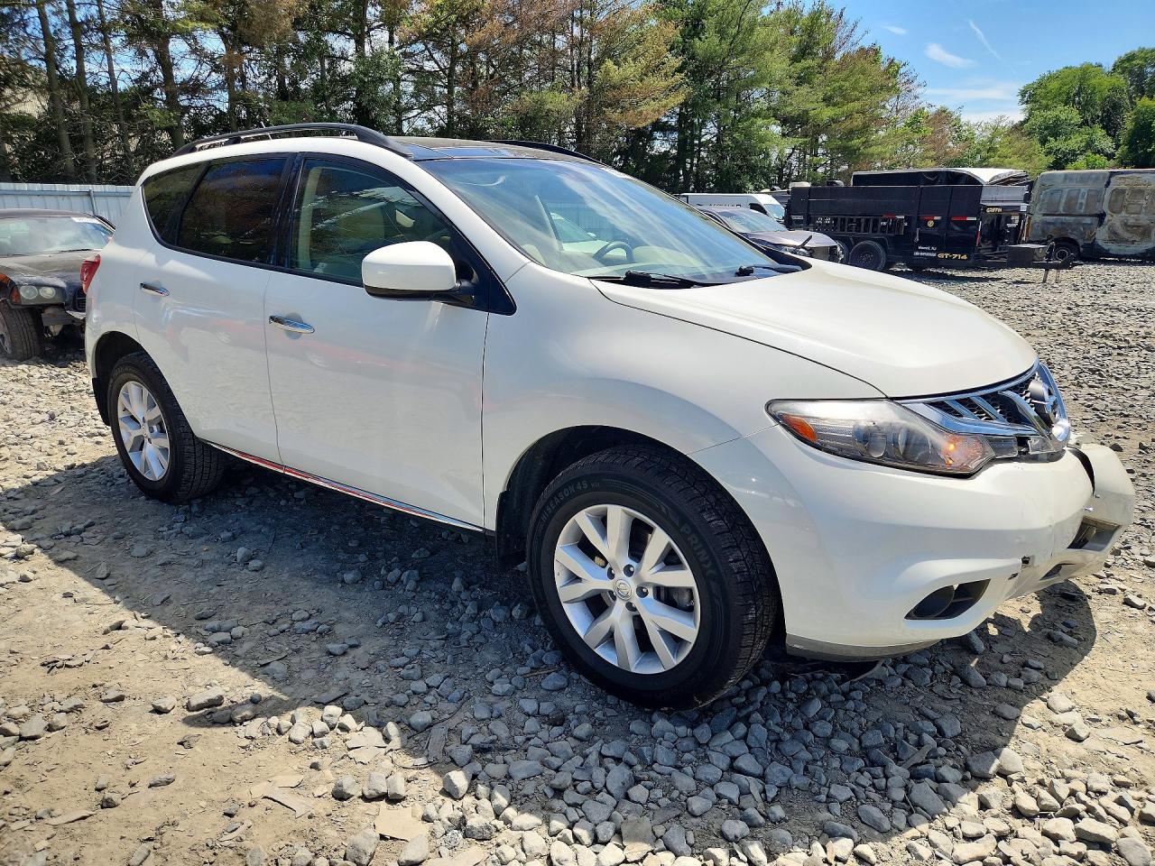 2014 Nissan Murano Sl White vin: JN8AZ1MW9EW512122