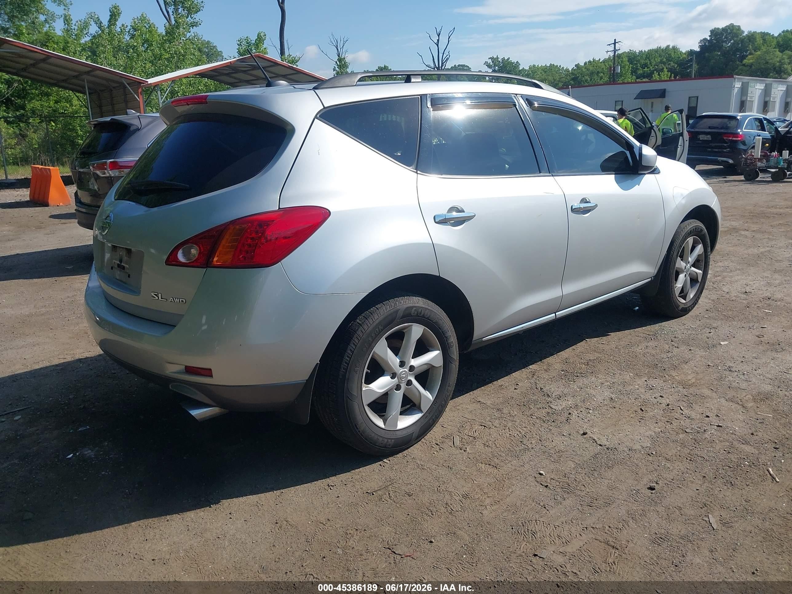 2010 Nissan Murano Sl Silver vin: JN8AZ1MWXAW130899