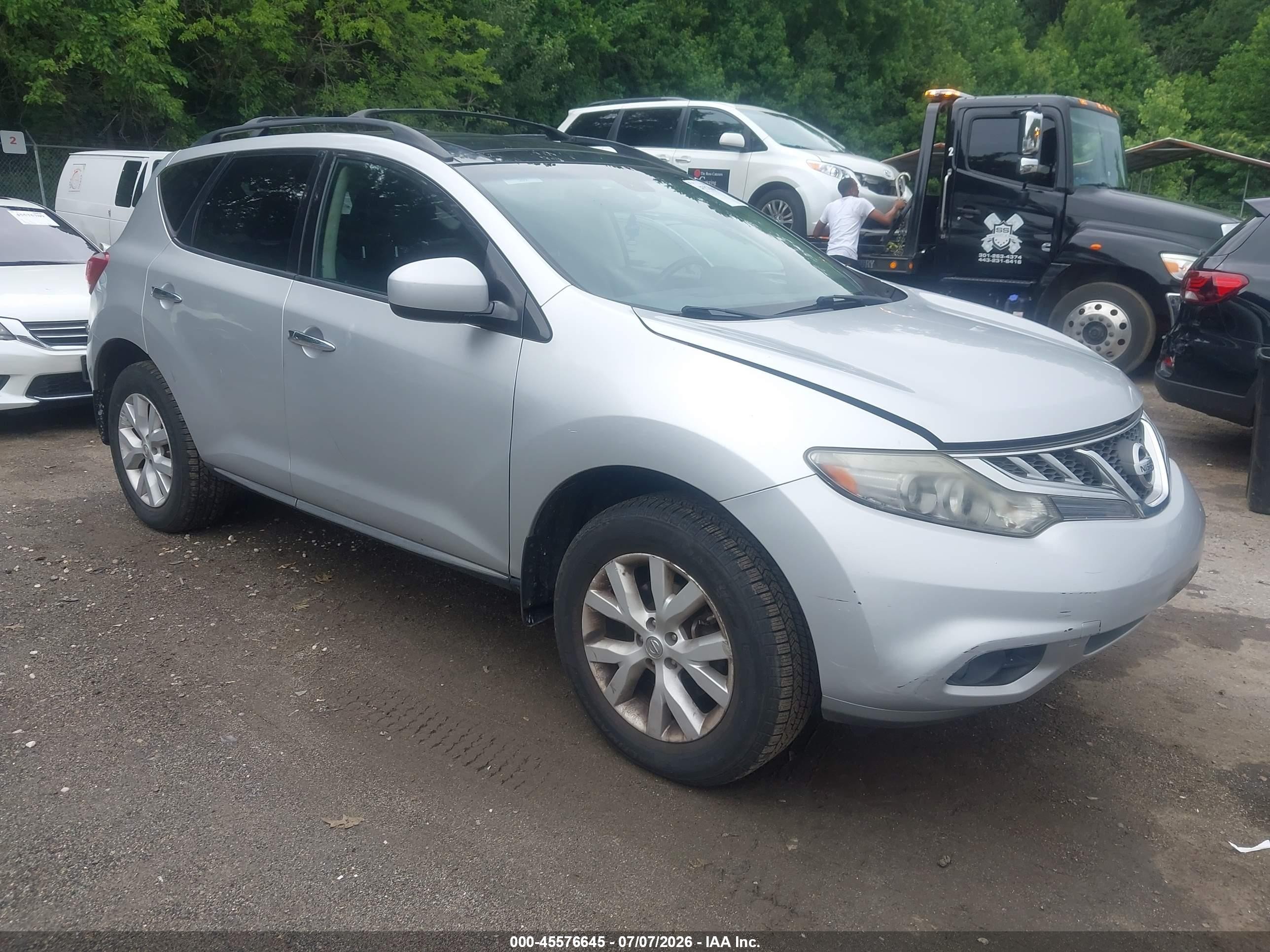 2012 Nissan Murano Sl Silver vin: JN8AZ1MWXCW230522