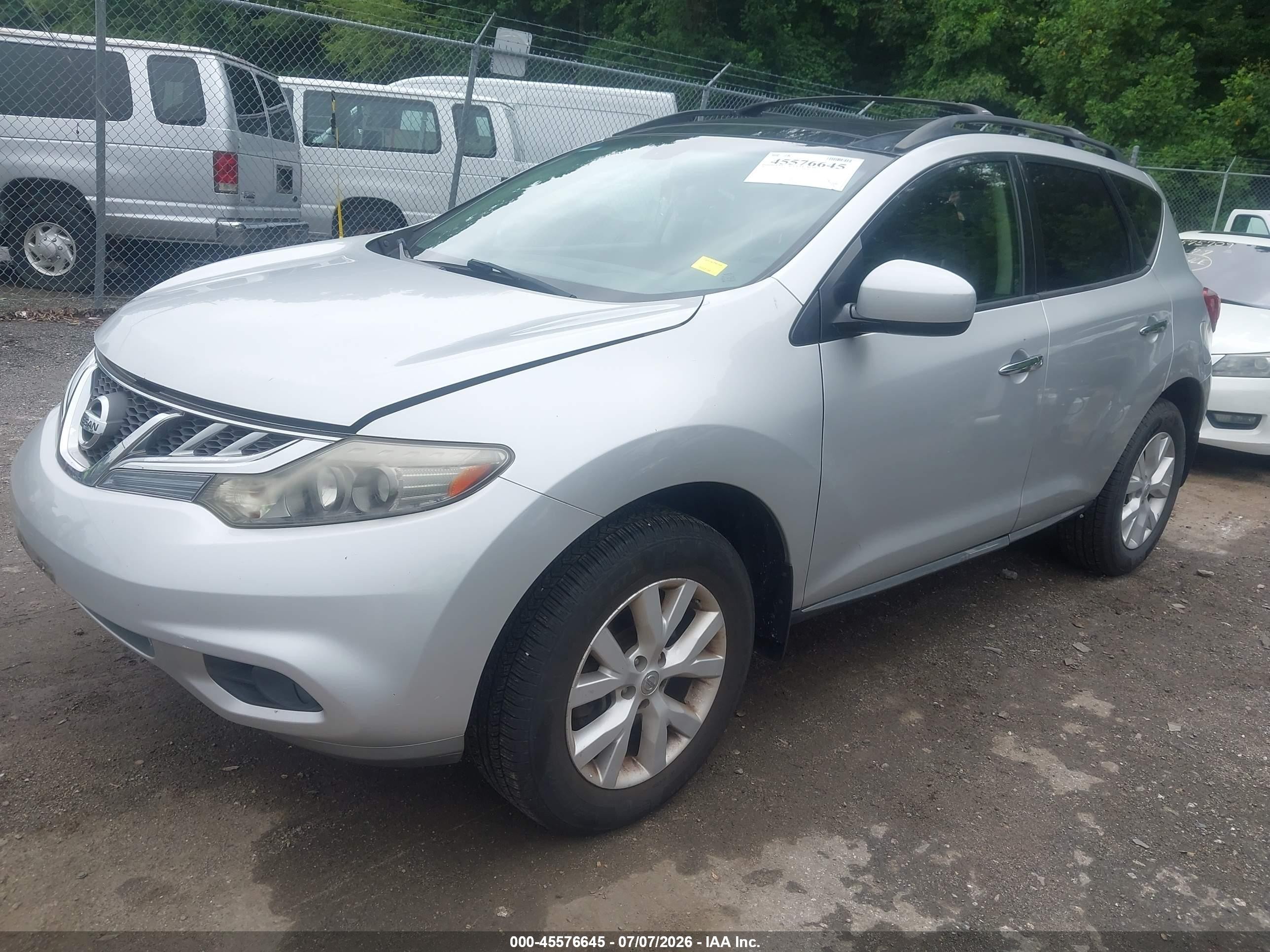 2012 Nissan Murano Sl Silver vin: JN8AZ1MWXCW230522