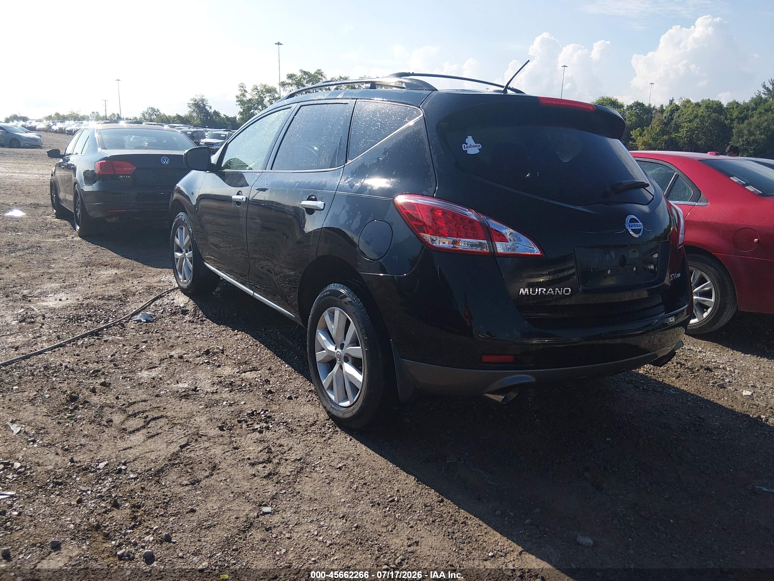 2012 Nissan Murano Sv Black vin: JN8AZ1MWXCW230827