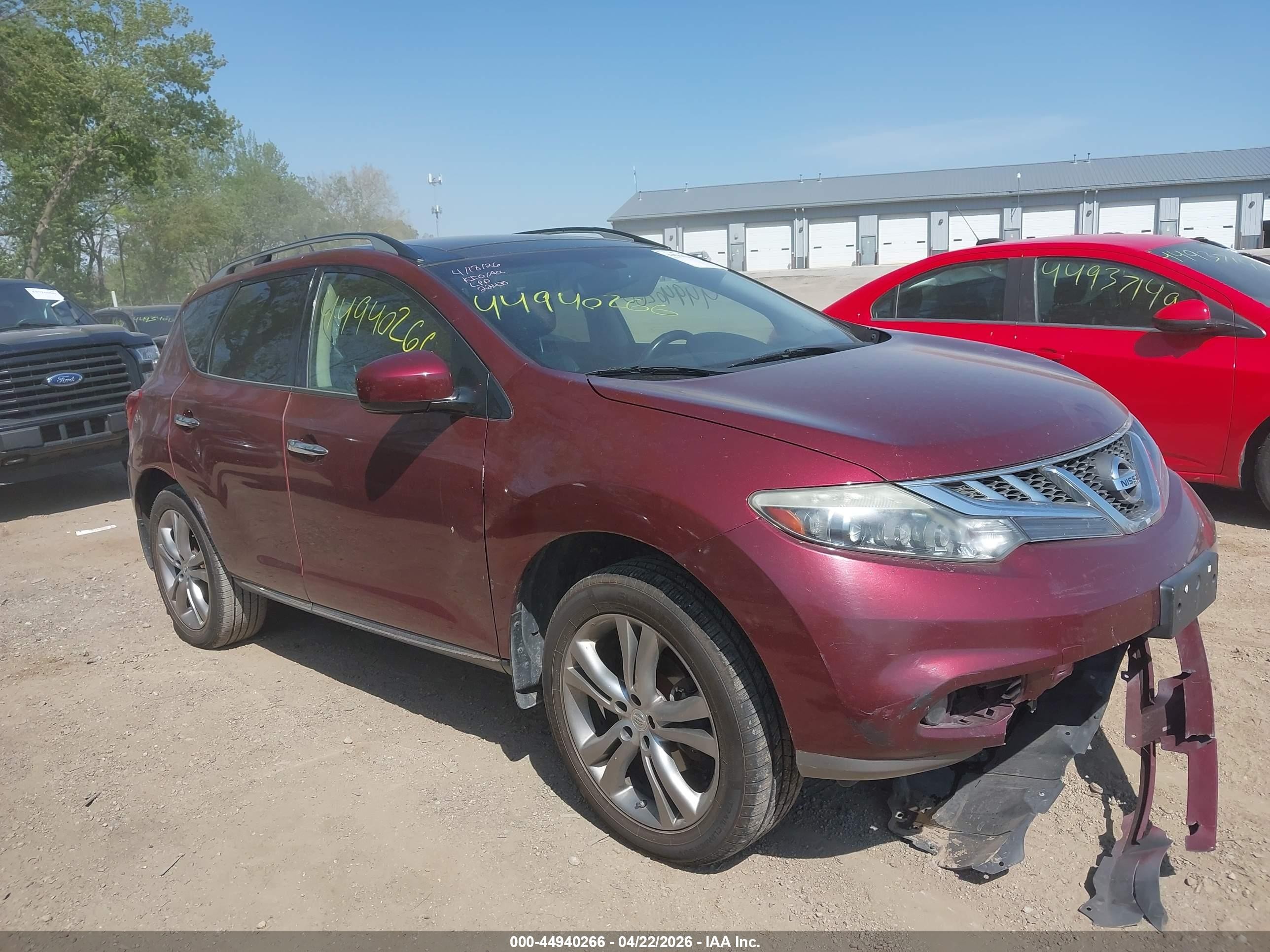 2012 Nissan Murano Le Red vin: JN8AZ1MWXCW236014