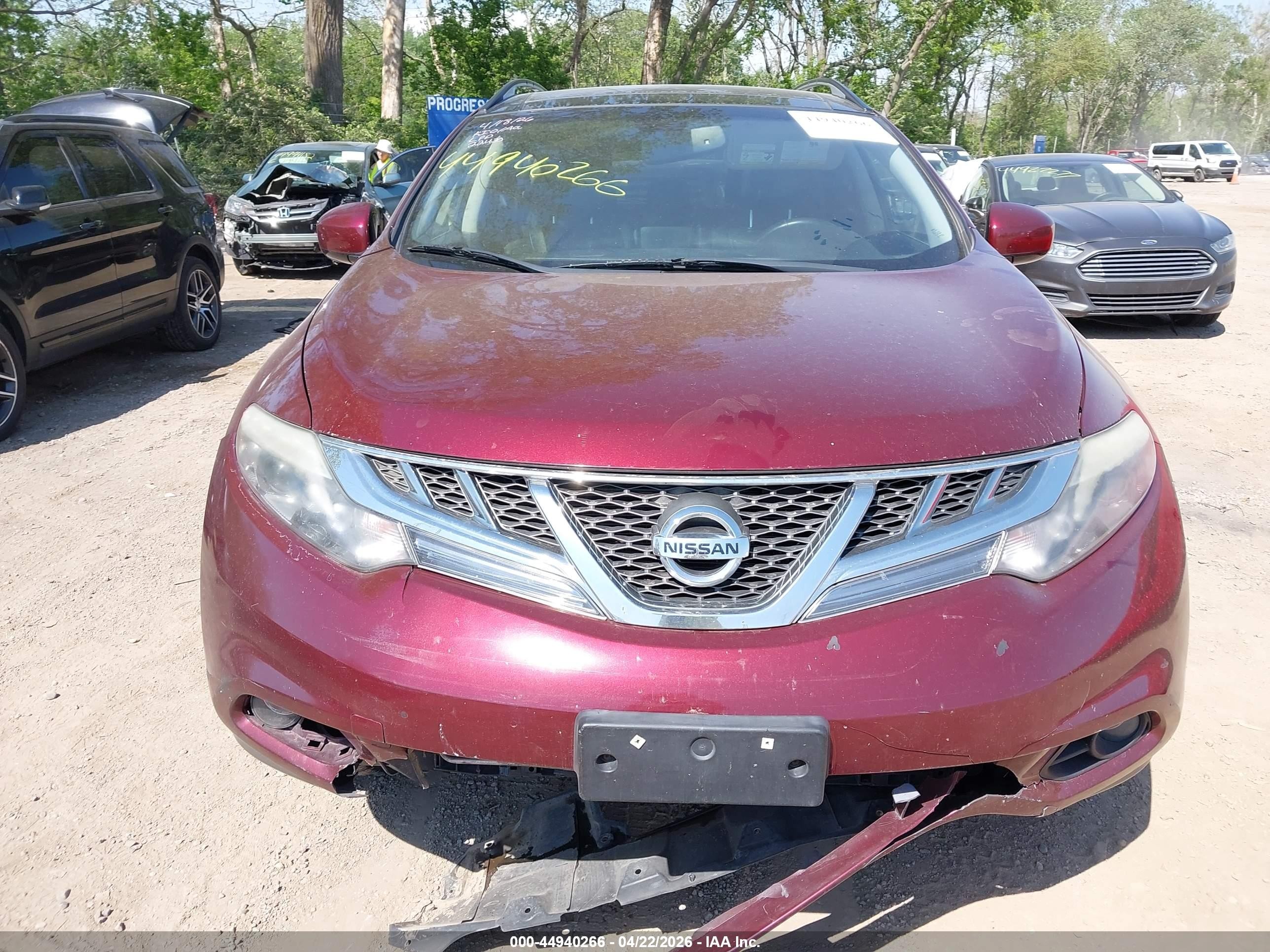 2012 Nissan Murano Le Red vin: JN8AZ1MWXCW236014