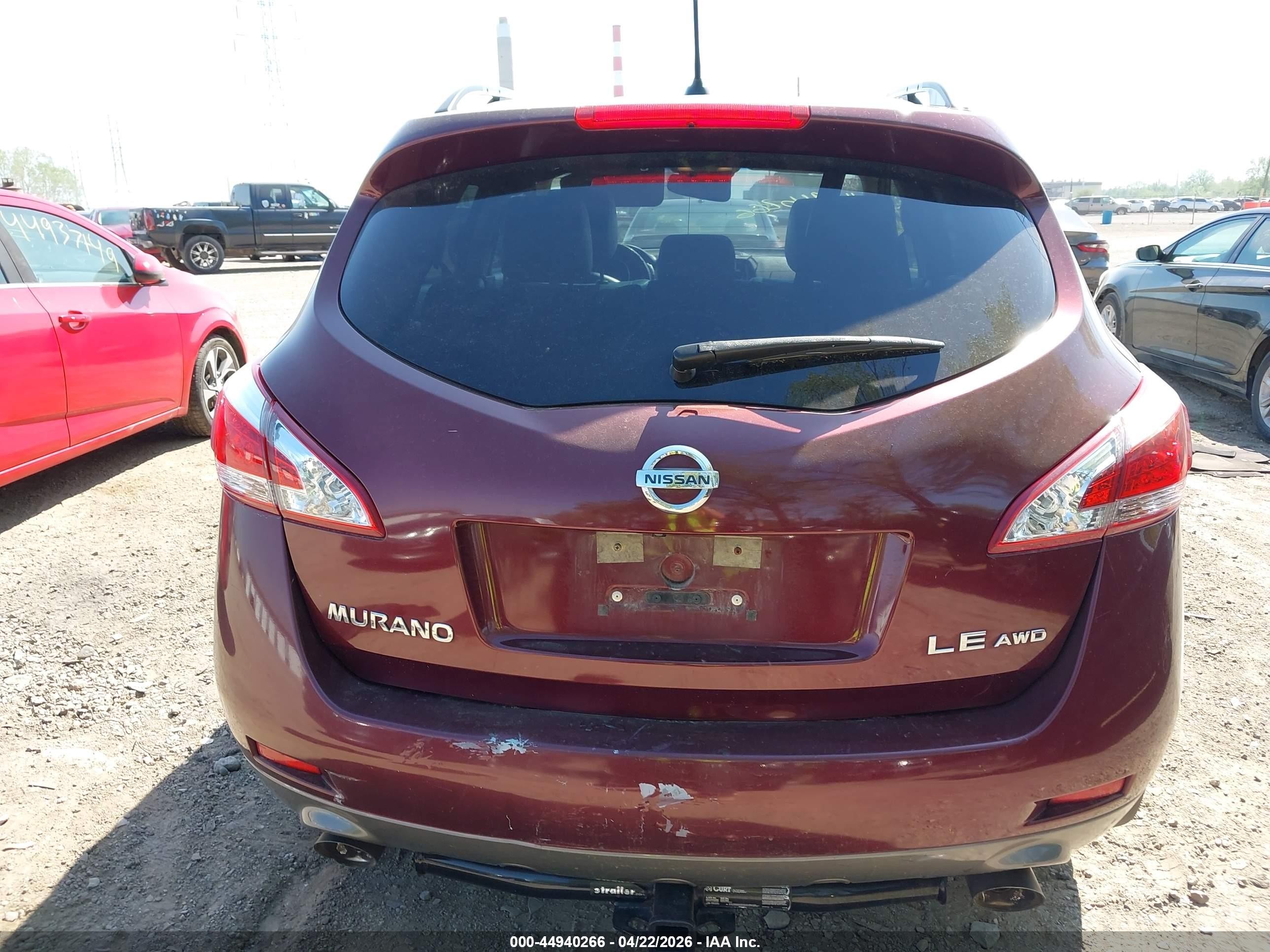 2012 Nissan Murano Le Red vin: JN8AZ1MWXCW236014