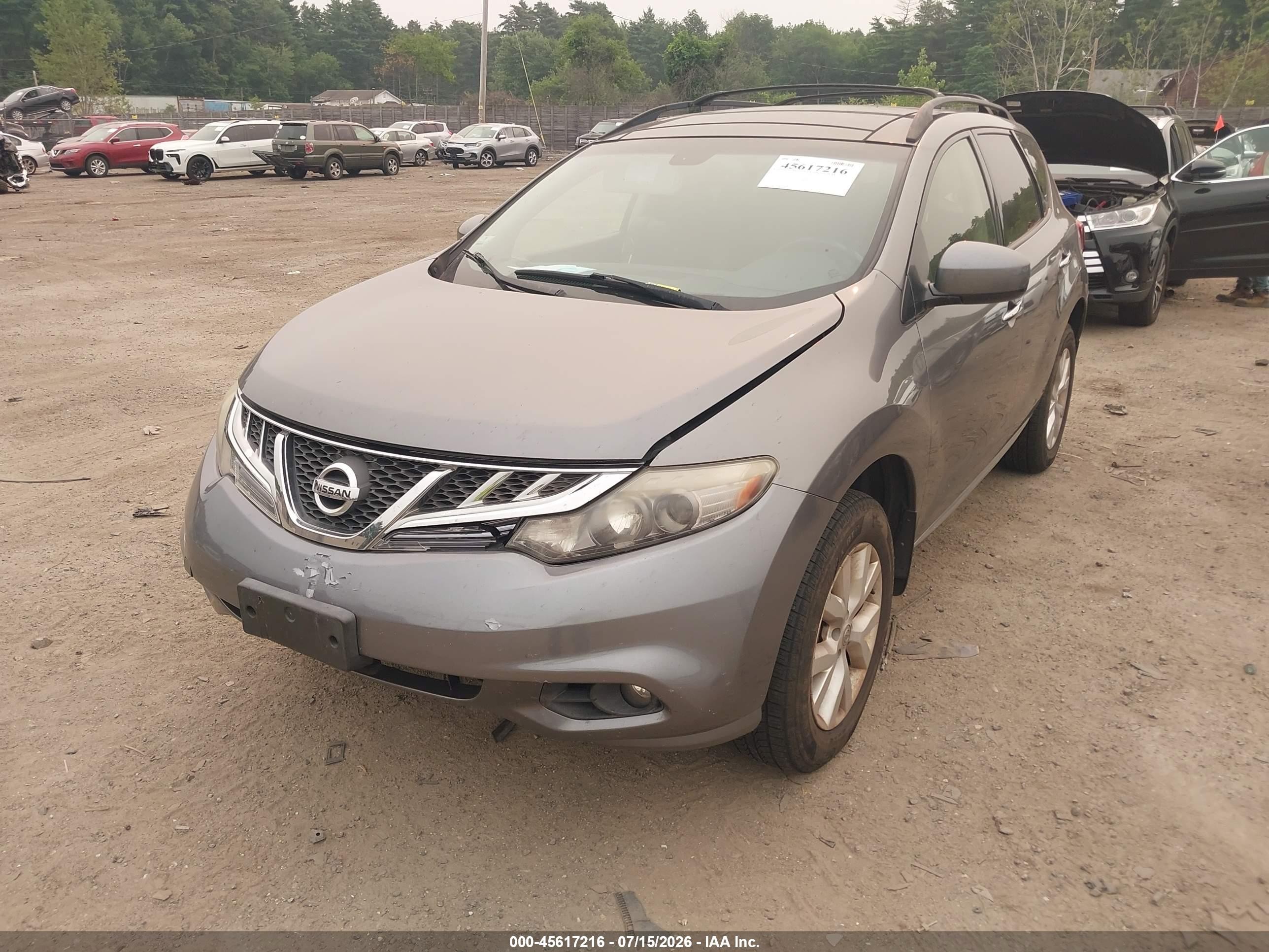 2013 Nissan Murano Sl Gray vin: JN8AZ1MWXDW317239