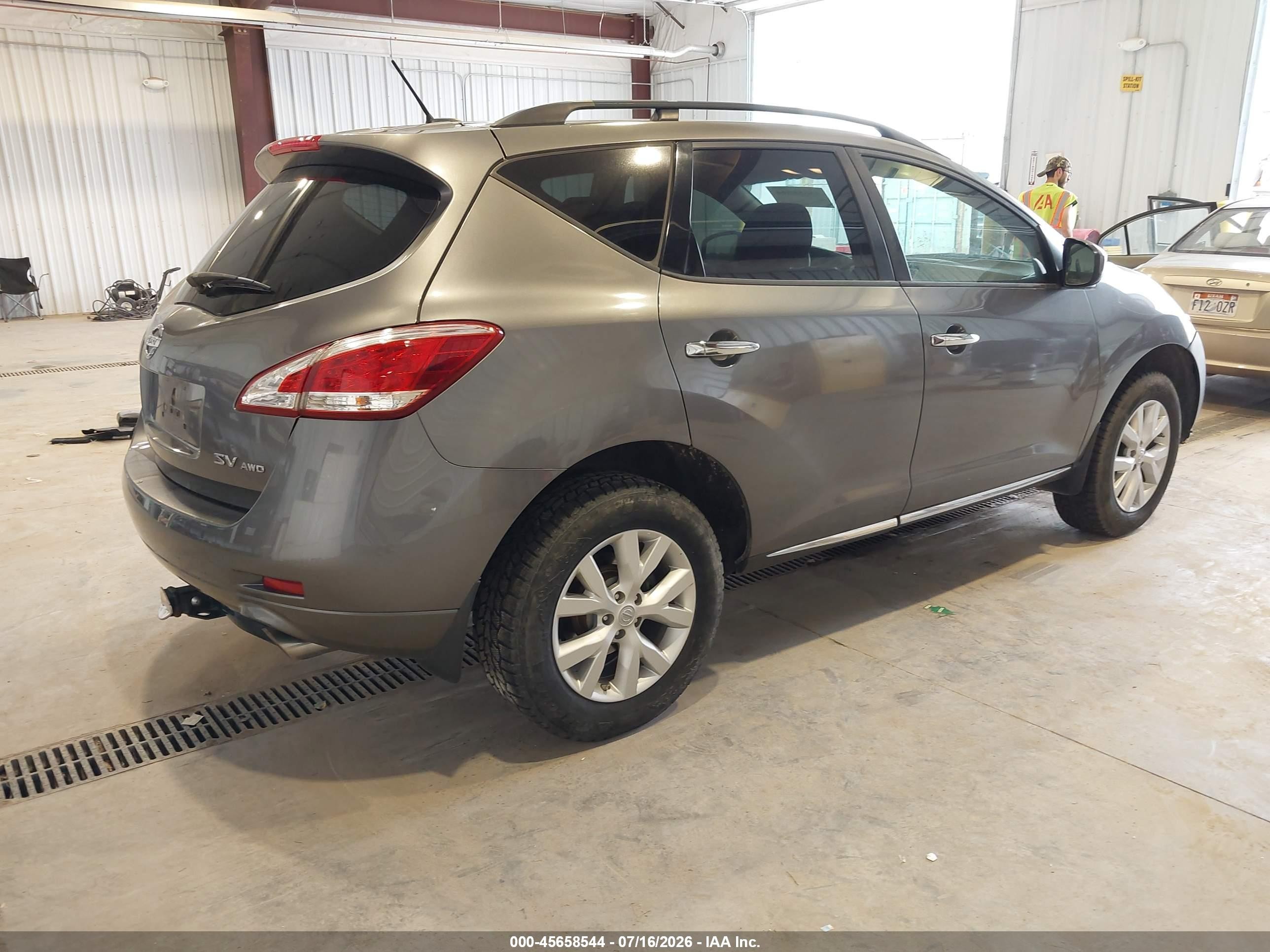 2013 Nissan Murano Sv Gray vin: JN8AZ1MWXDW318908