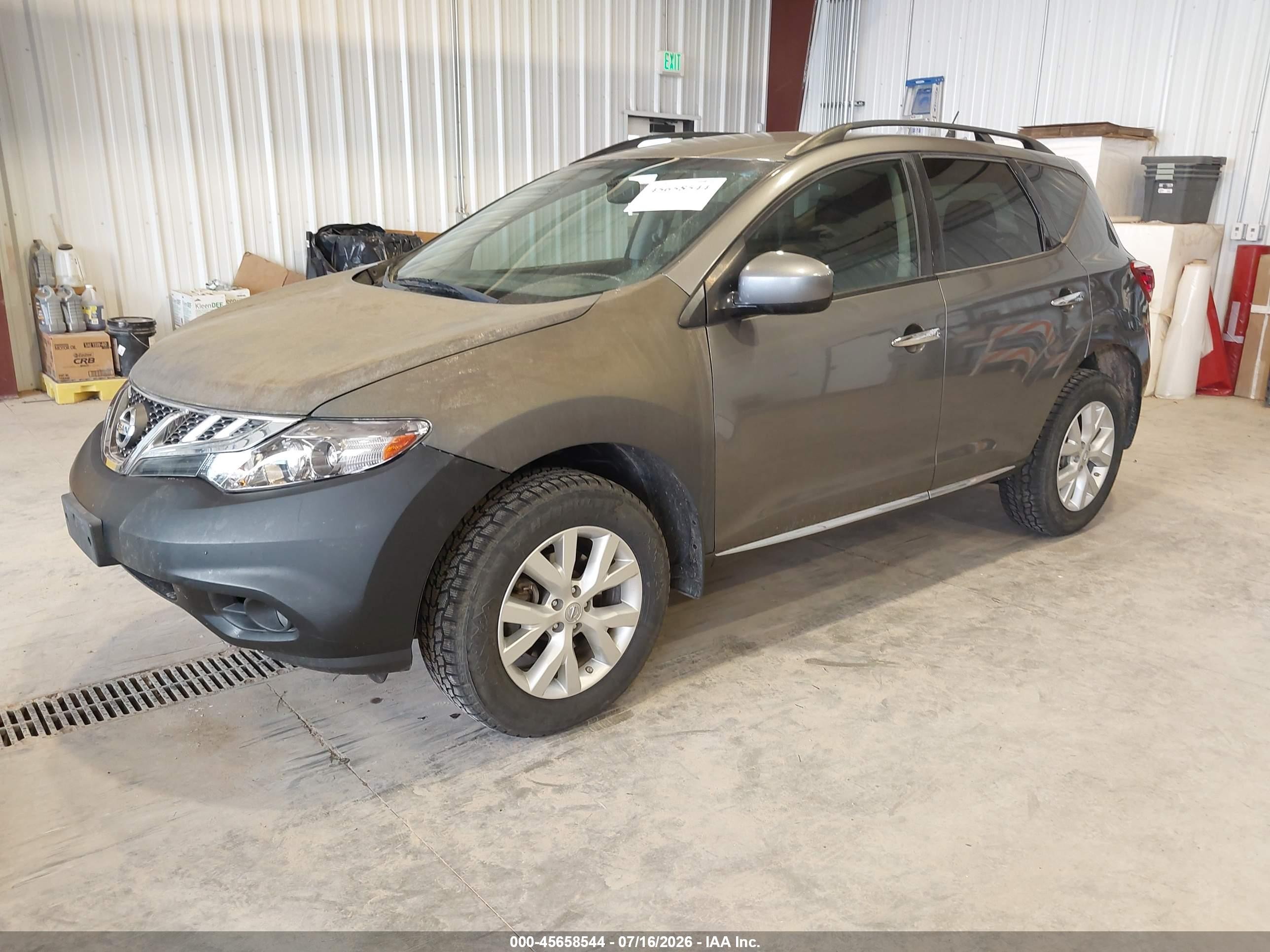 2013 Nissan Murano Sv Gray vin: JN8AZ1MWXDW318908