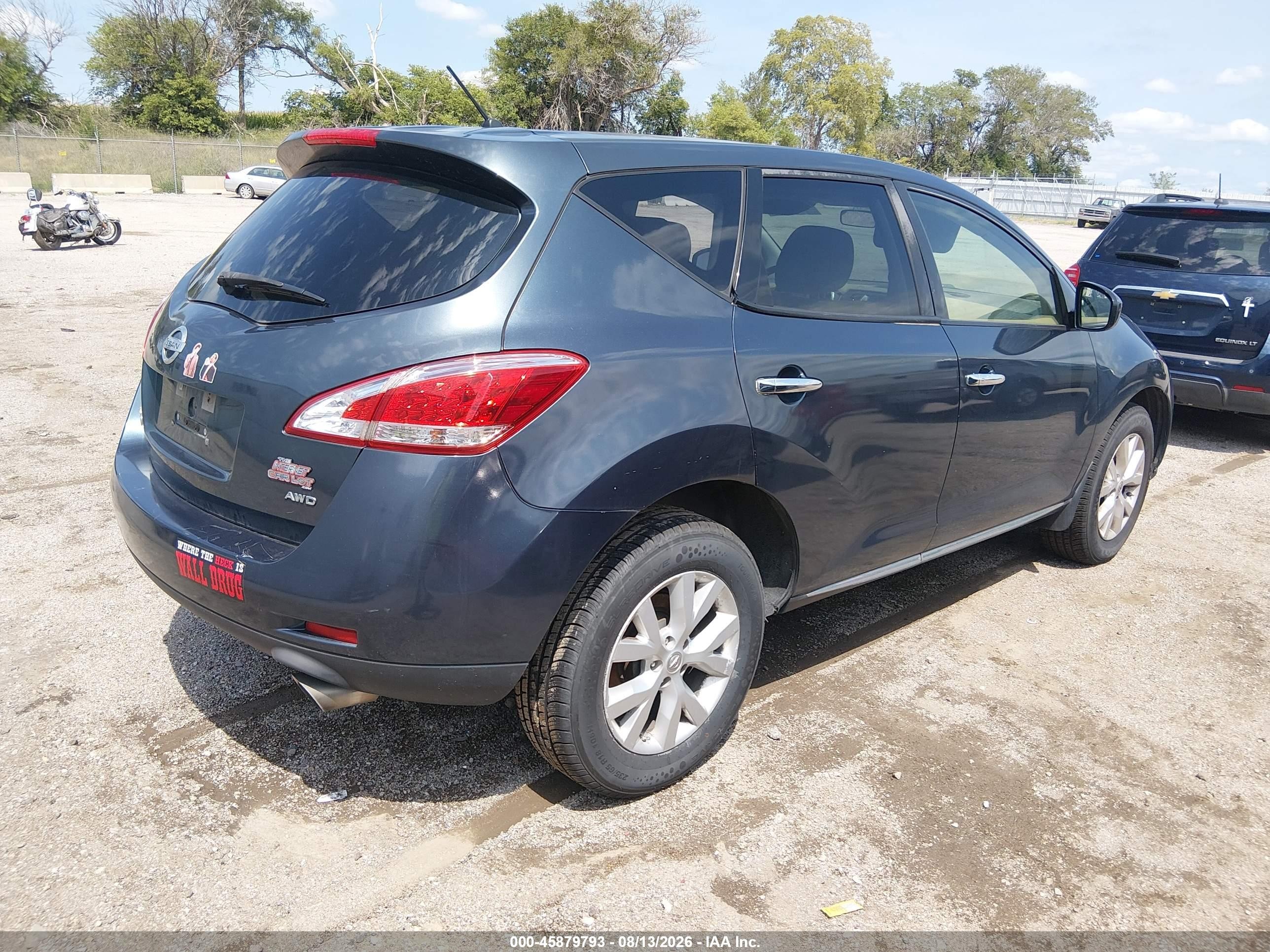 2014 Nissan Murano S Blue vin: JN8AZ1MWXEW506037