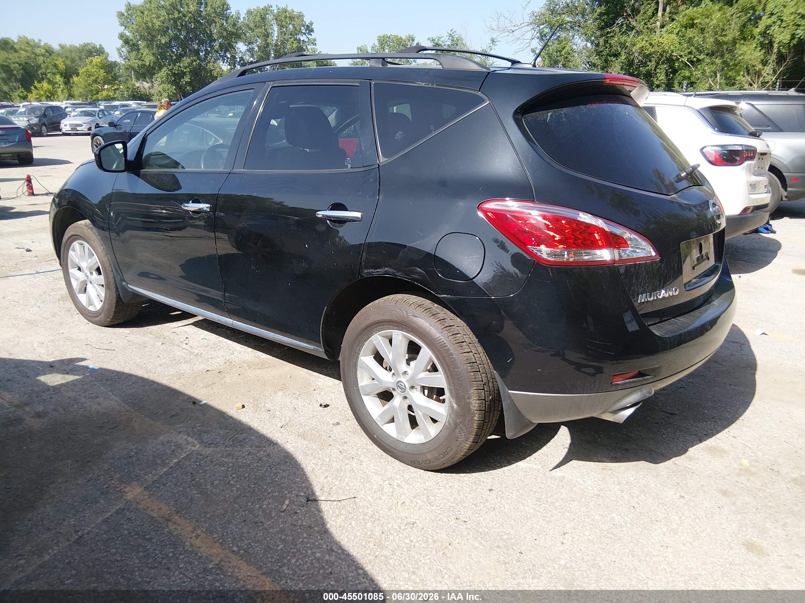 2014 Nissan Murano Sl Black vin: JN8AZ1MWXEW516163