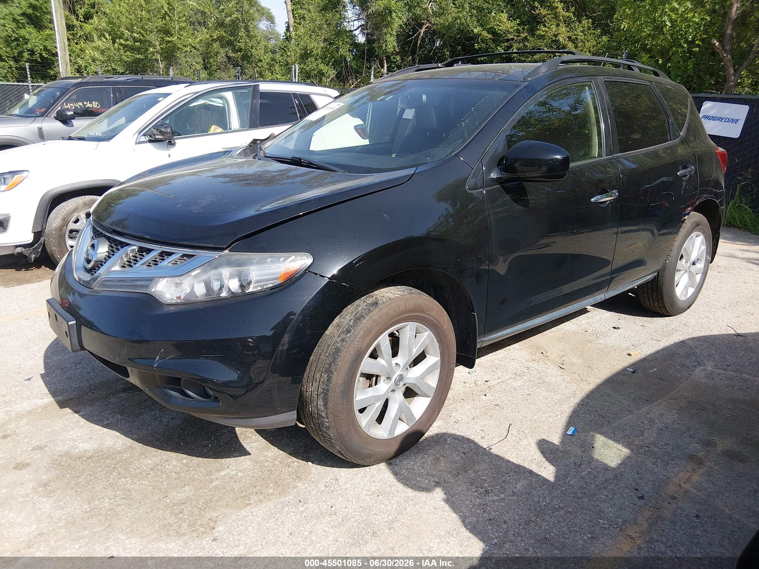 2014 Nissan Murano Sl Black vin: JN8AZ1MWXEW516163