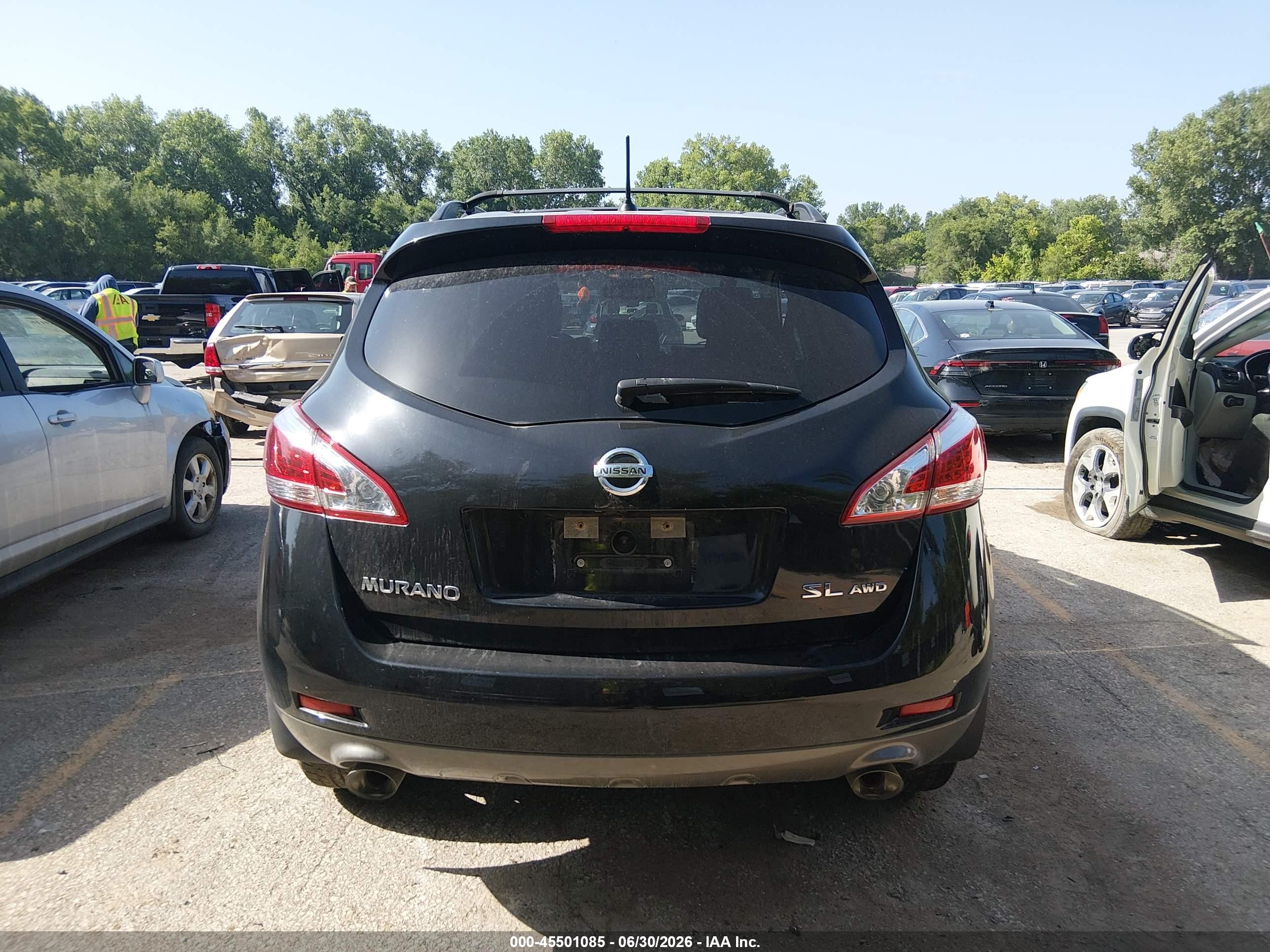 2014 Nissan Murano Sl Black vin: JN8AZ1MWXEW516163