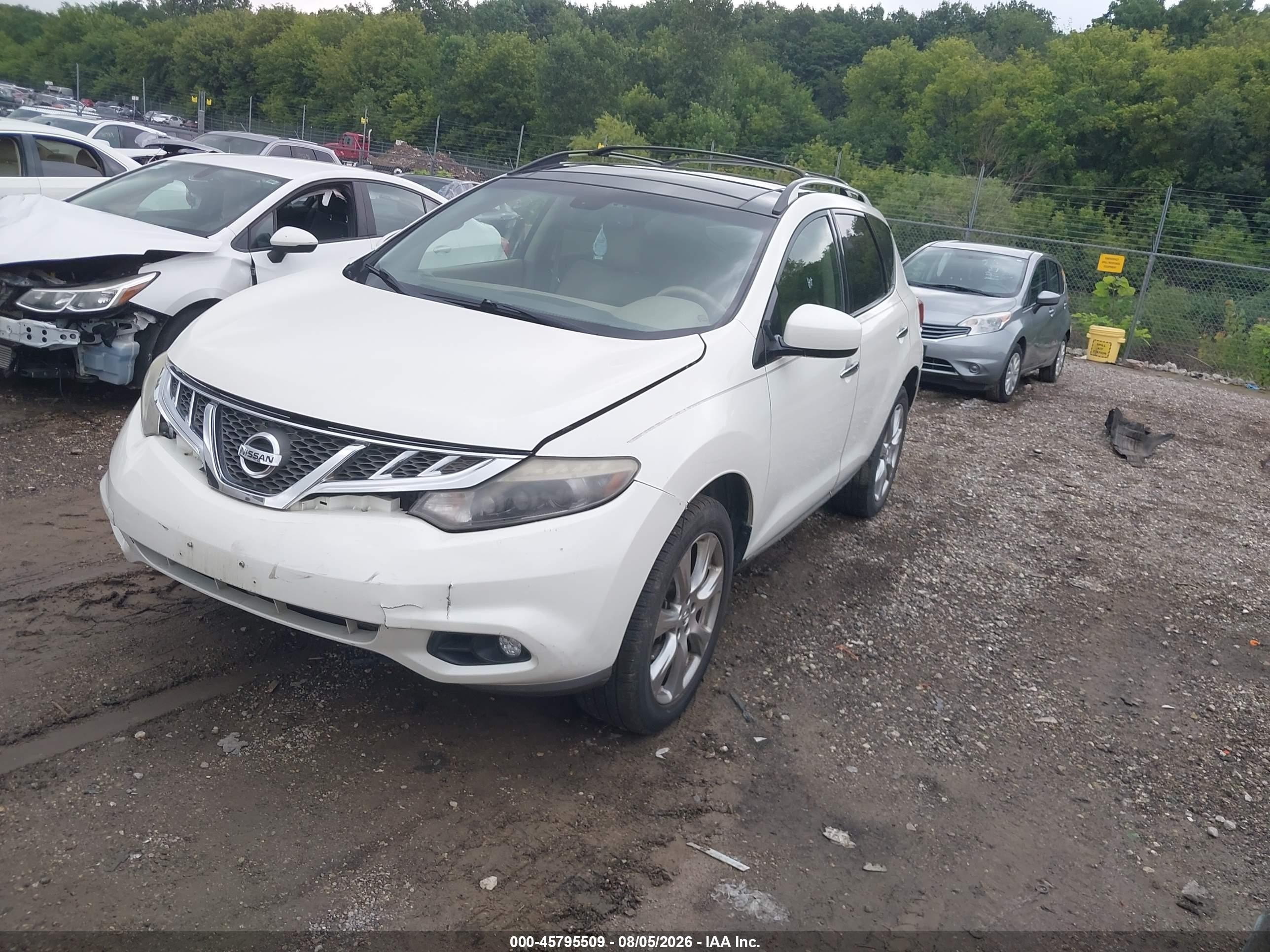 2014 Nissan Murano Le White vin: JN8AZ1MWXEW520388