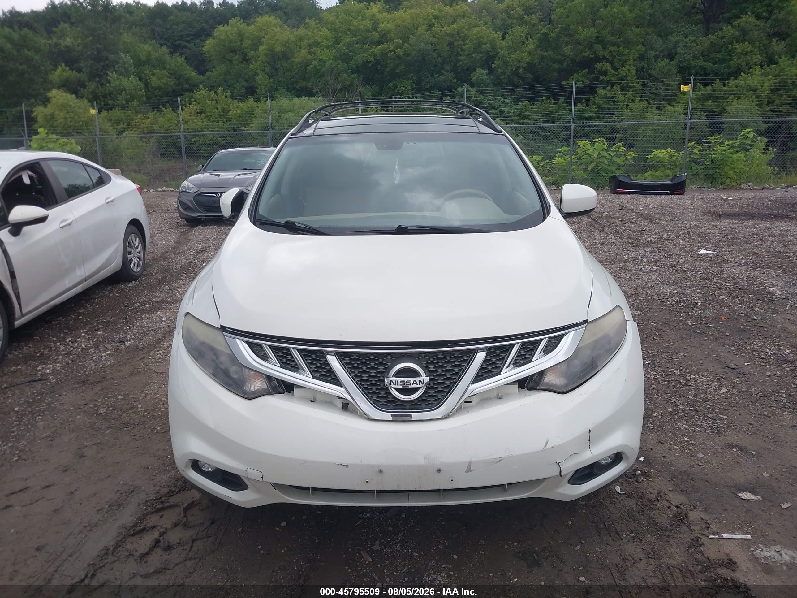 2014 Nissan Murano Le White vin: JN8AZ1MWXEW520388