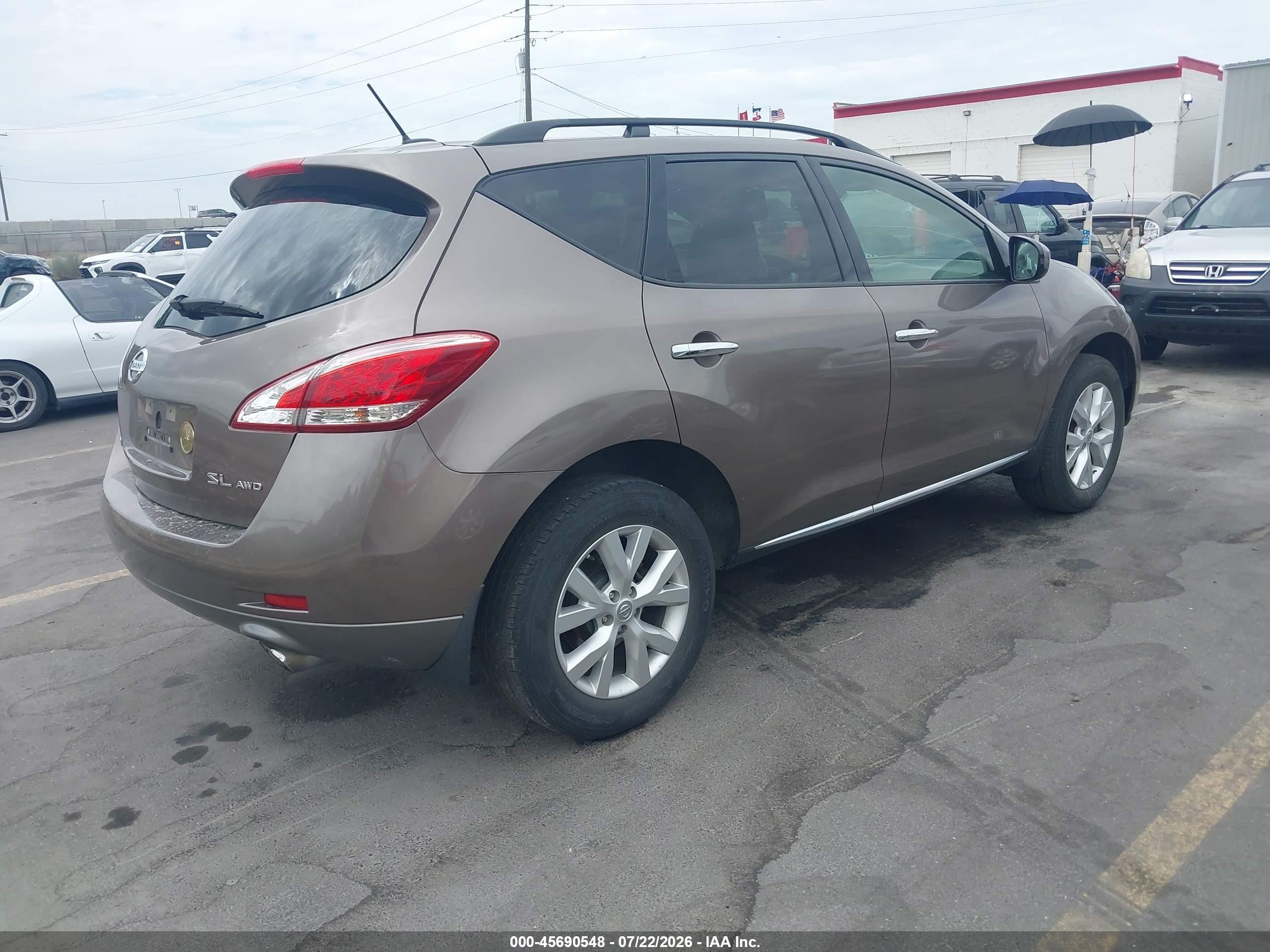 2014 Nissan Murano Sl Gold vin: JN8AZ1MWXEW530354