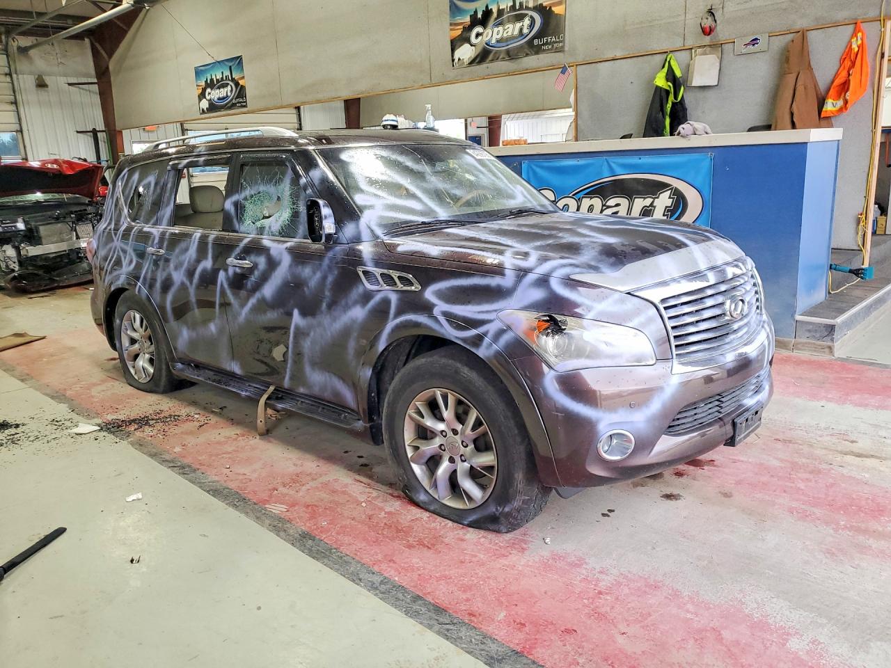 2011 Infiniti Qx56 Base Burgundy vin: JN8AZ2NC9B9301054