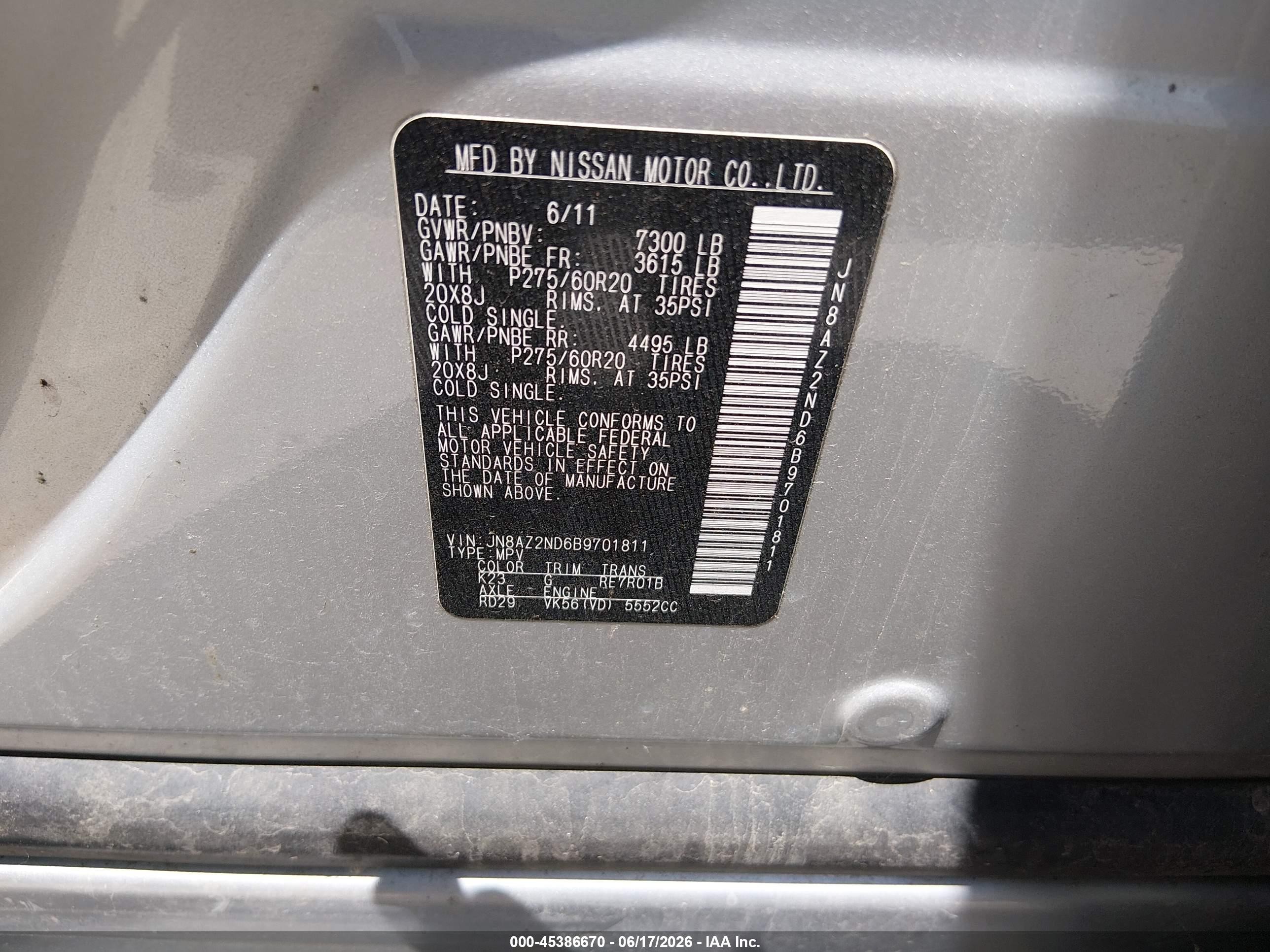 2011 Infiniti Qx56   Серебряный vin: JN8AZ2ND6B9701811