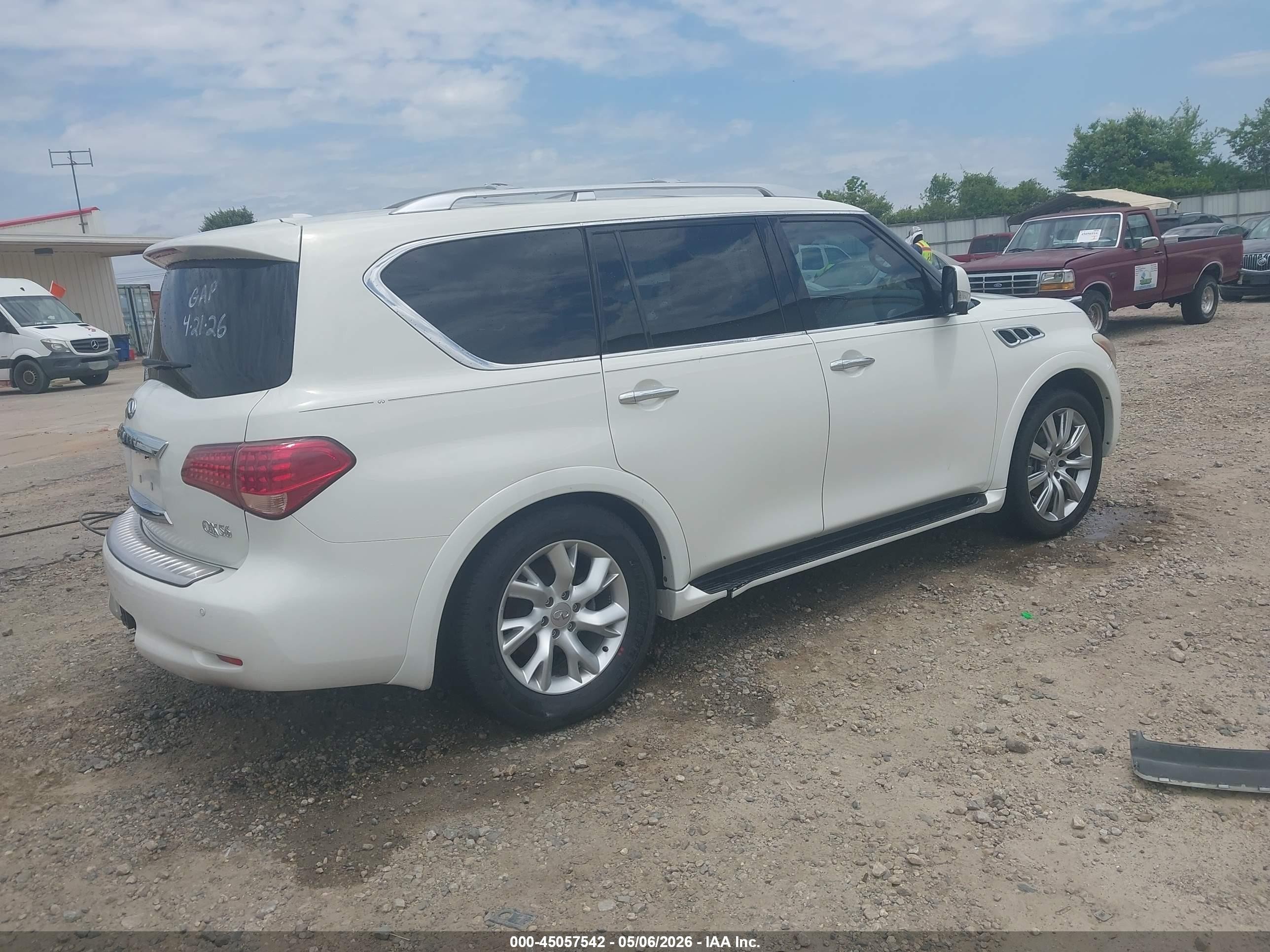 2012 Infiniti Qx56   White vin: JN8AZ2ND7C9715346