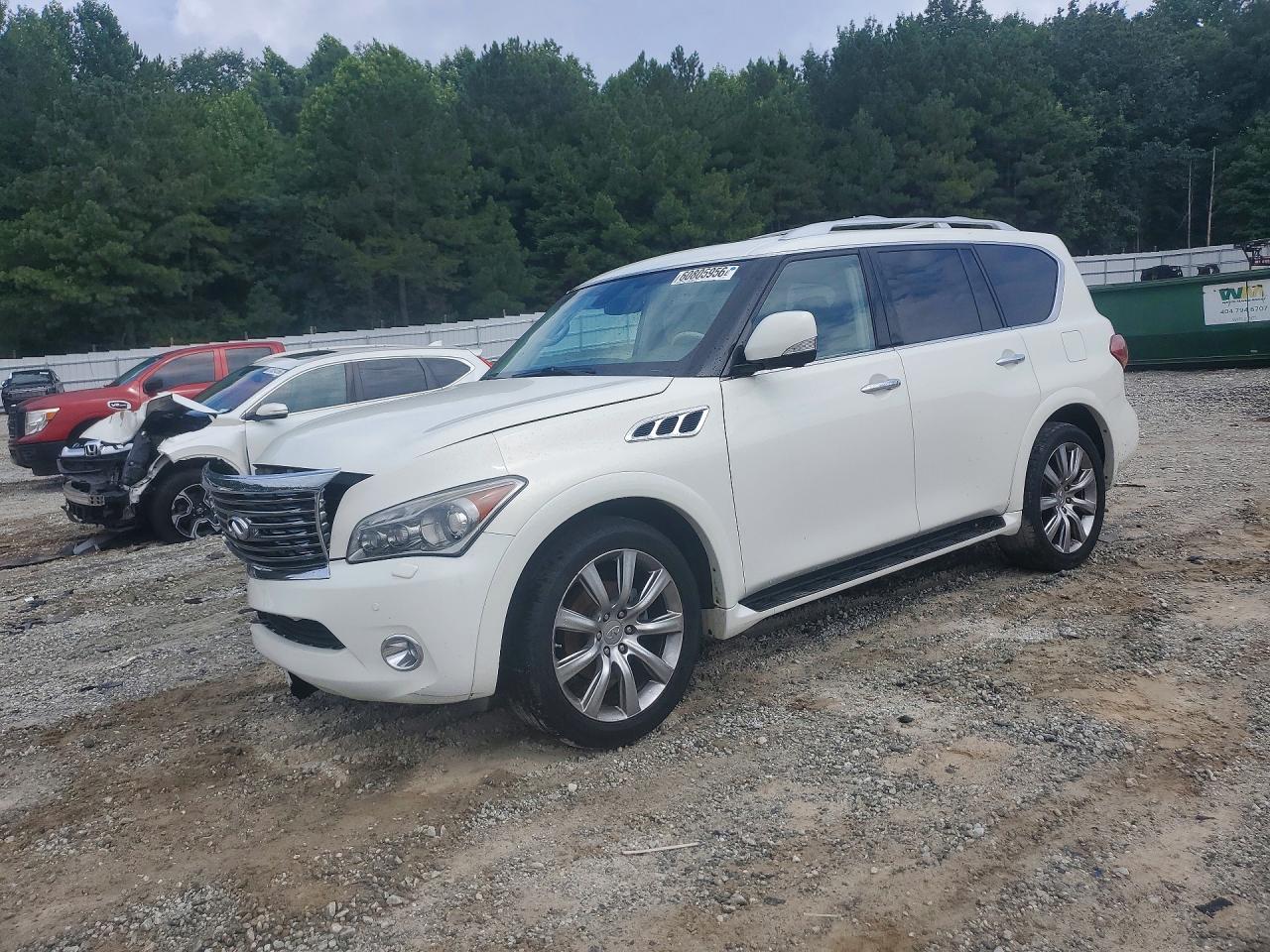 2013 Infiniti Qx56 Base White vin: JN8AZ2ND7D9730222