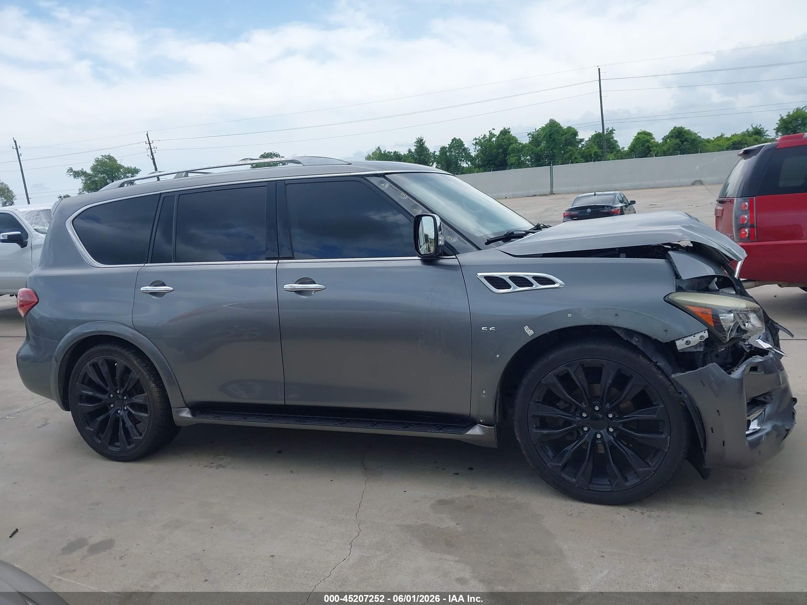 2015 Infiniti Qx80 Gray vin: JN8AZ2ND9F9770224