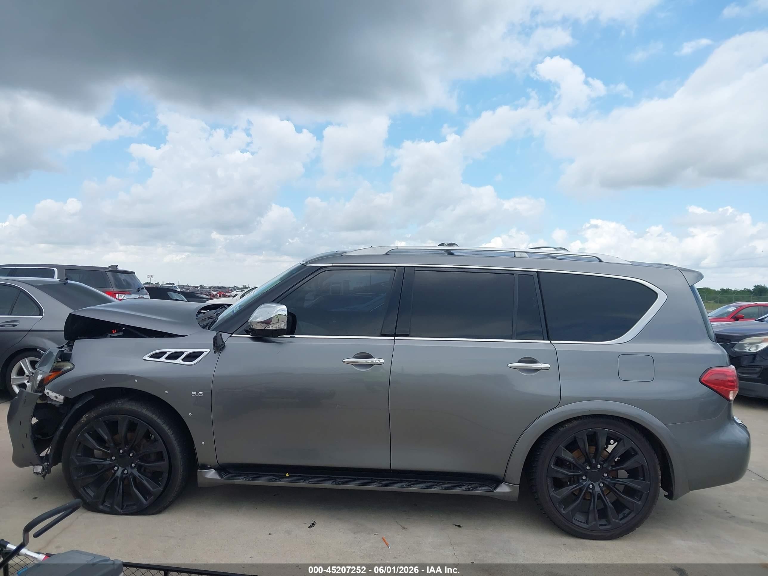 2015 Infiniti Qx80 Gray vin: JN8AZ2ND9F9770224