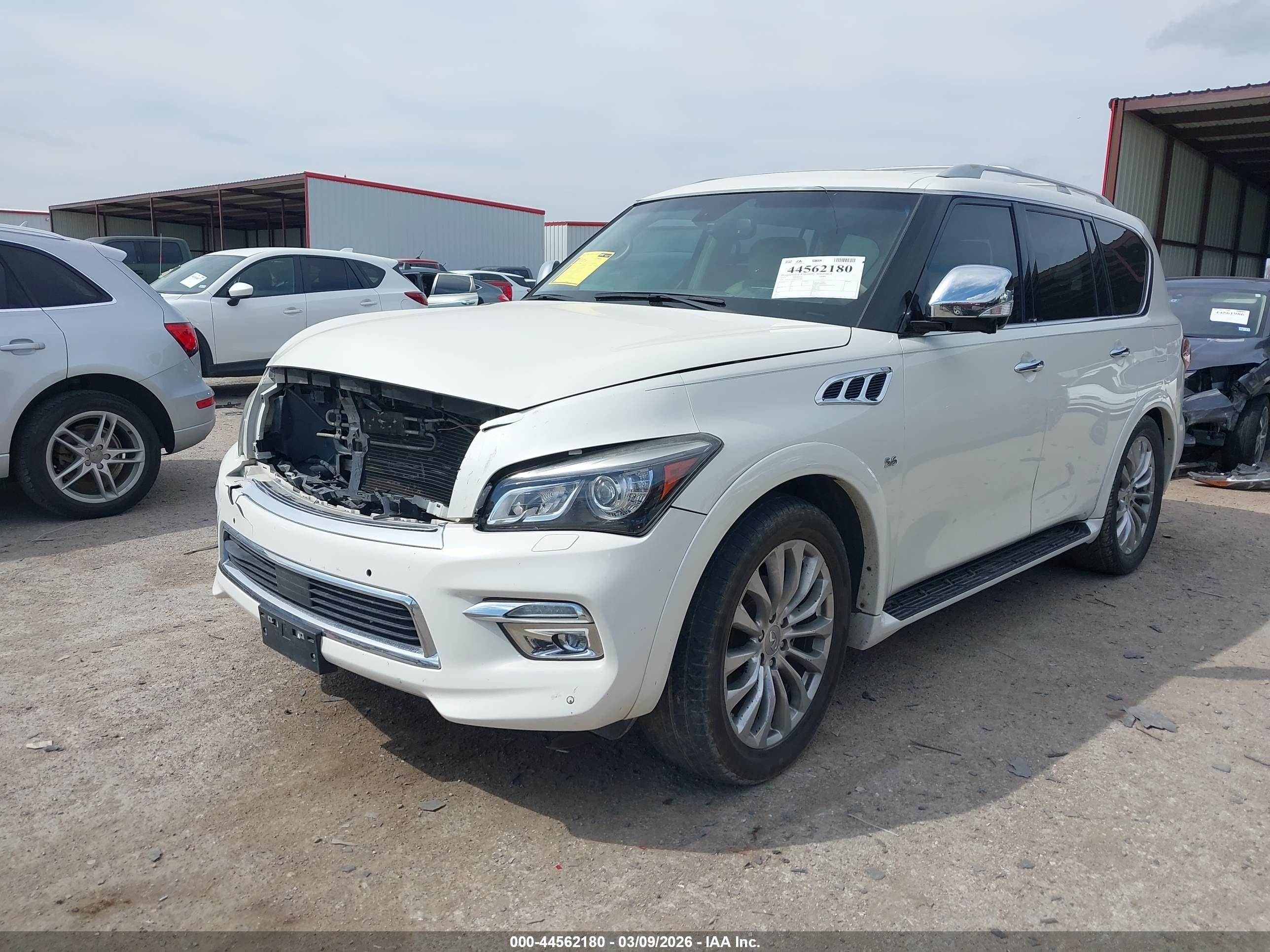 2015 Infiniti Qx80   White vin: JN8AZ2ND9F9770269
