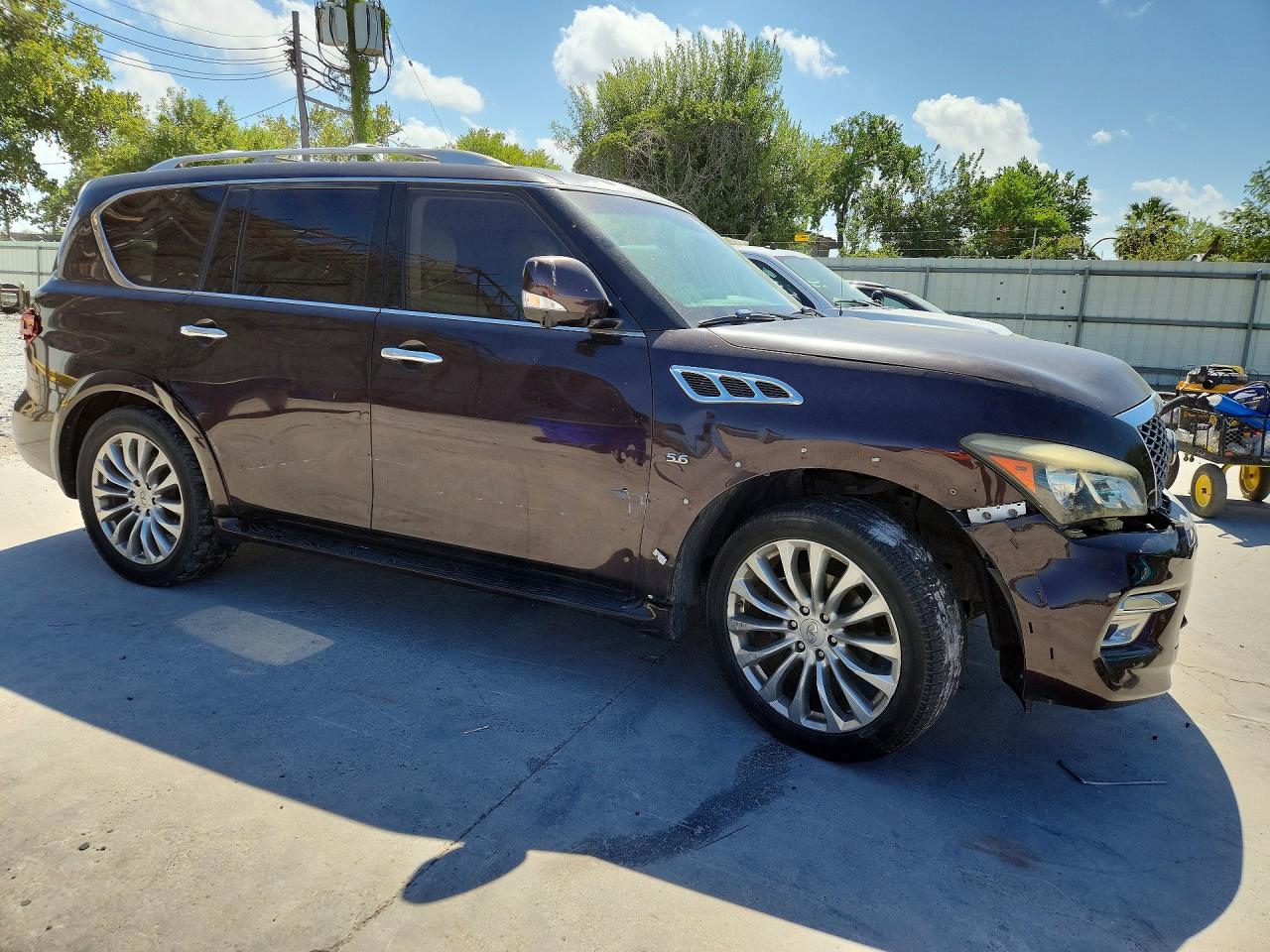 2015 Infiniti Qx80 Base Maroon vin: JN8AZ2ND9F9770336