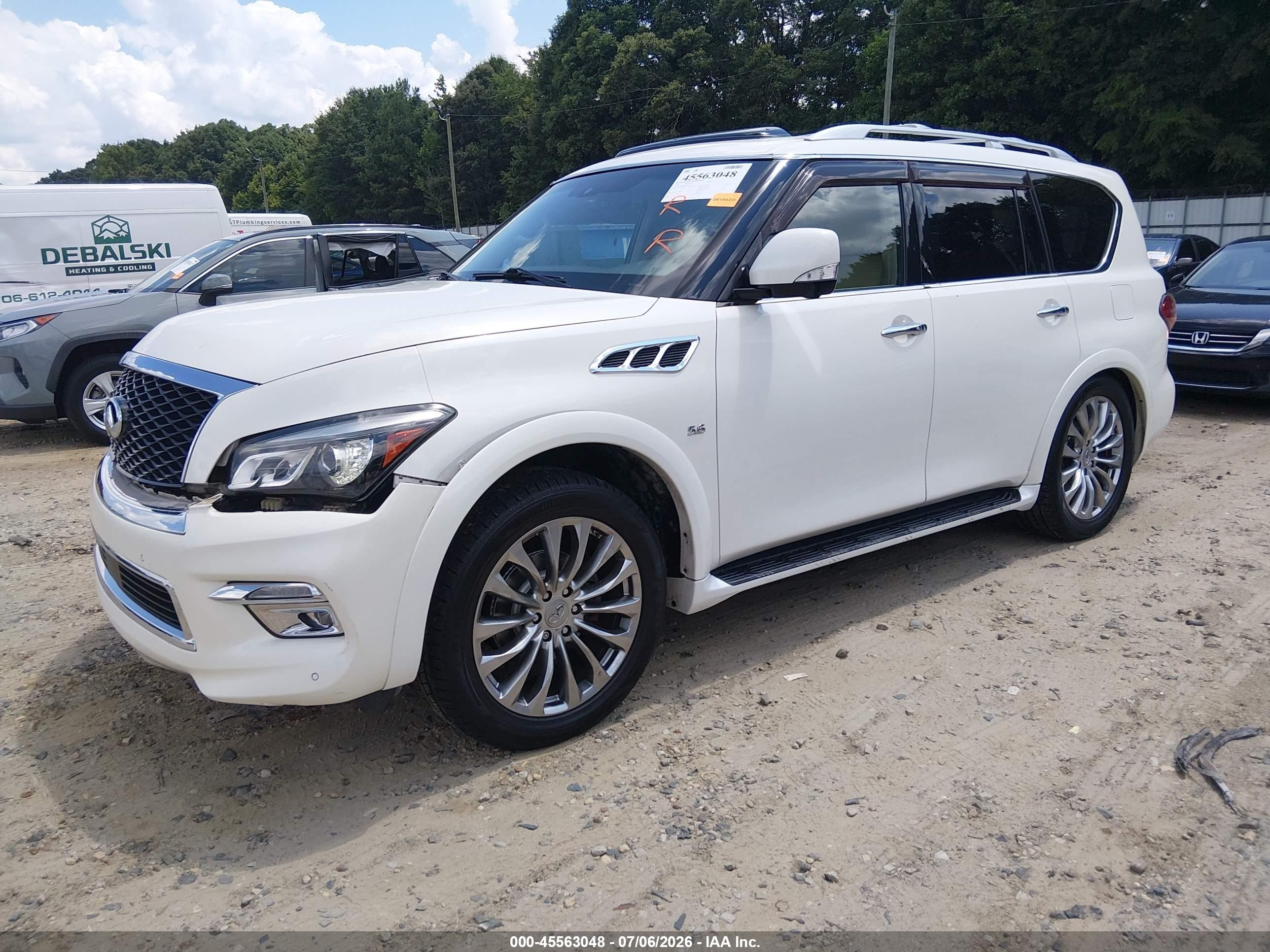 2015 Infiniti Qx80   White vin: JN8AZ2NE0F9087515