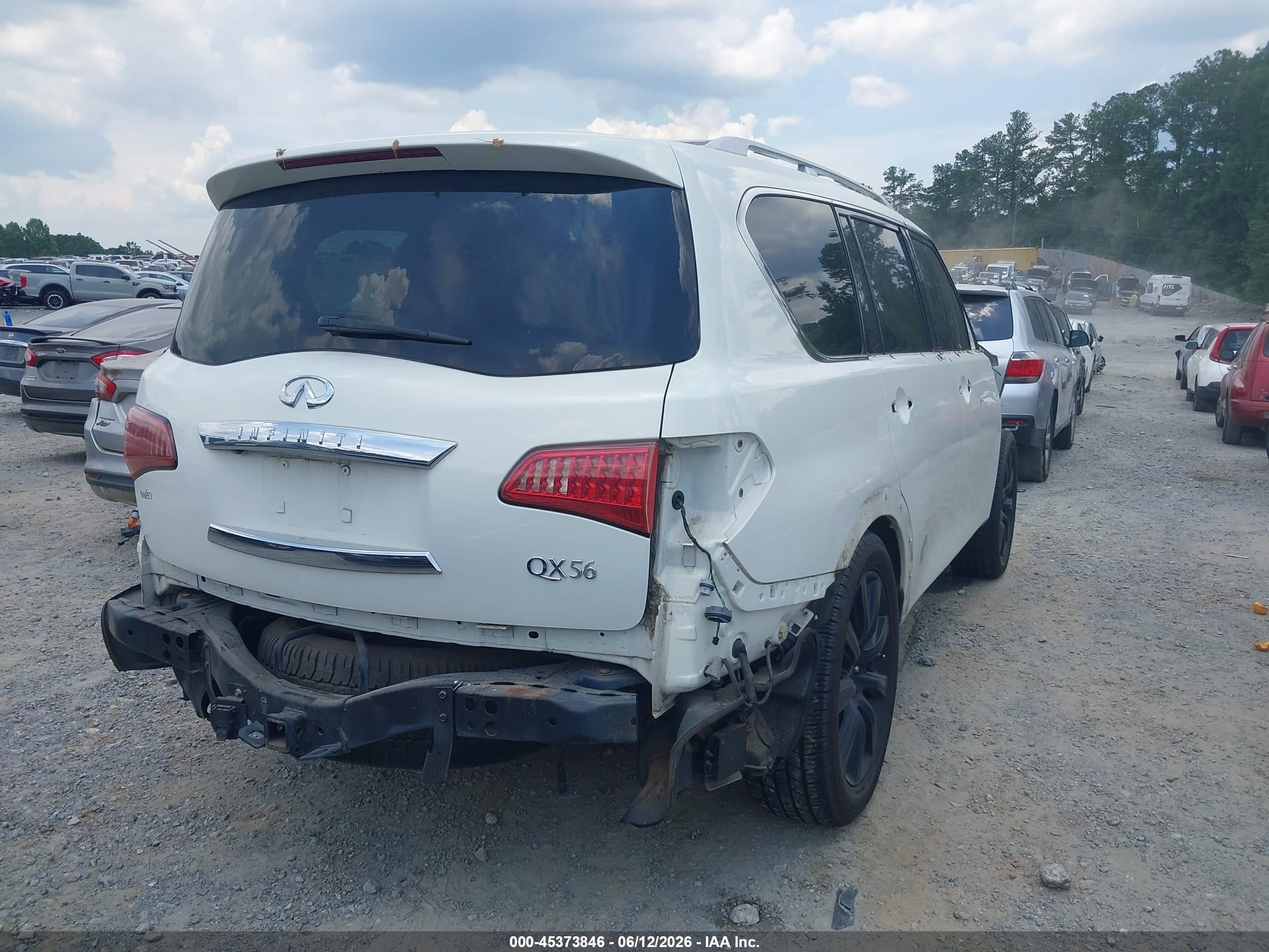 2012 Infiniti Qx56   White vin: JN8AZ2NE2C9016876