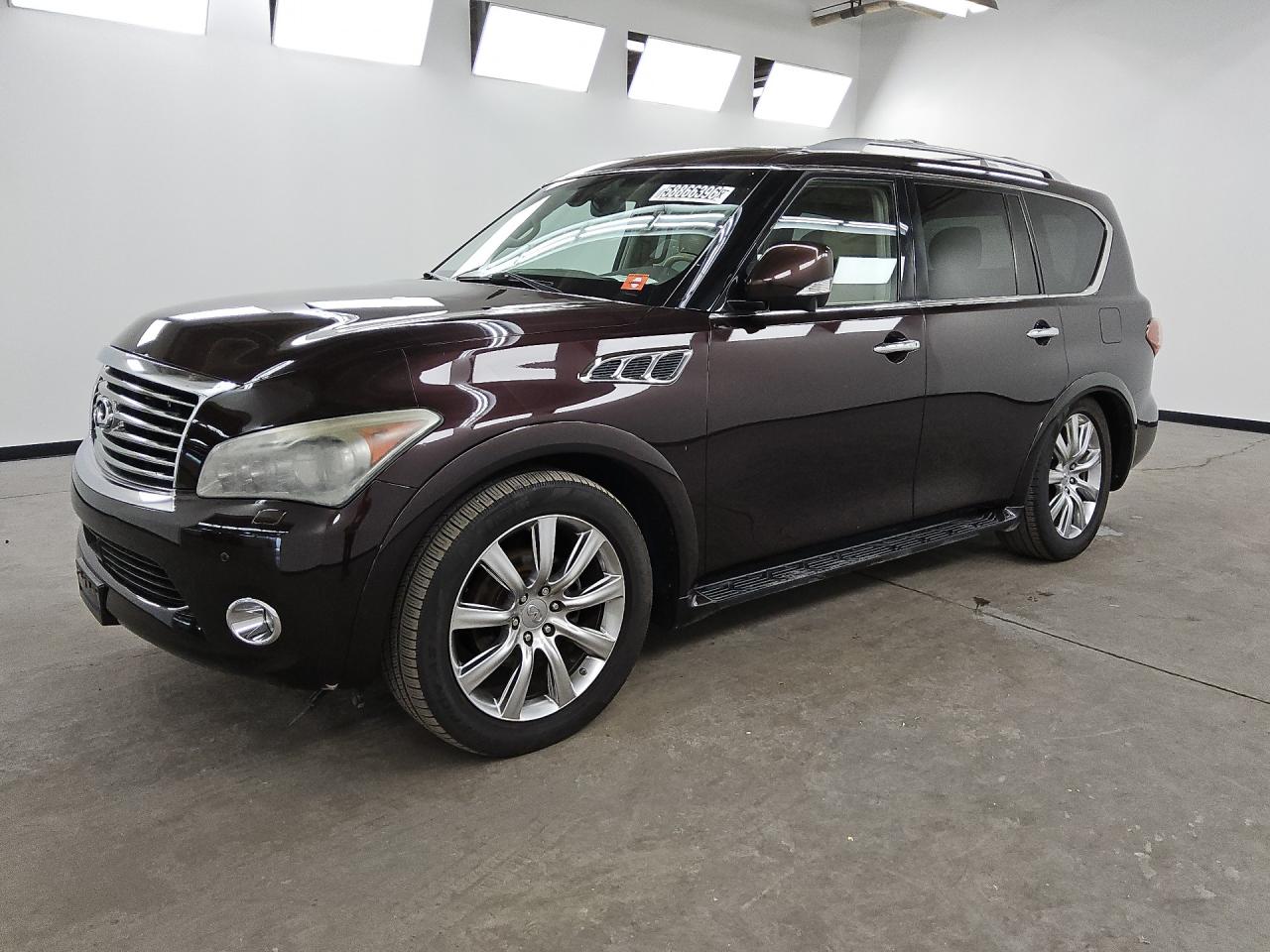 2012 Infiniti Qx56 Base Burgundy vin: JN8AZ2NE2C9022922 Damage: Left Front Mirror Housing, Broken, Replacement Required