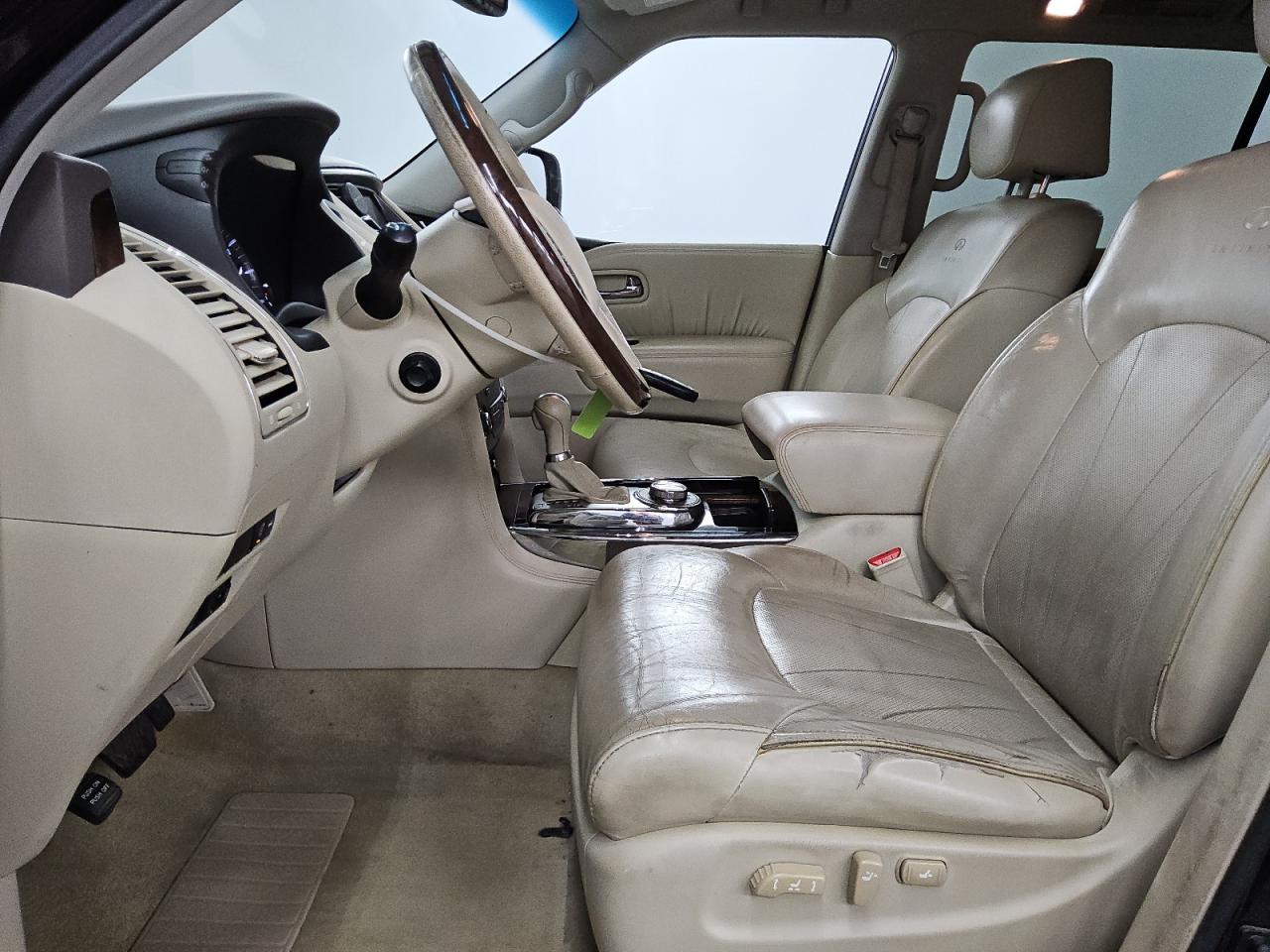 2012 Infiniti Qx56 Base Burgundy vin: JN8AZ2NE2C9022922 Damage: Left Front Seat Cushion, Worn, Replacement Required