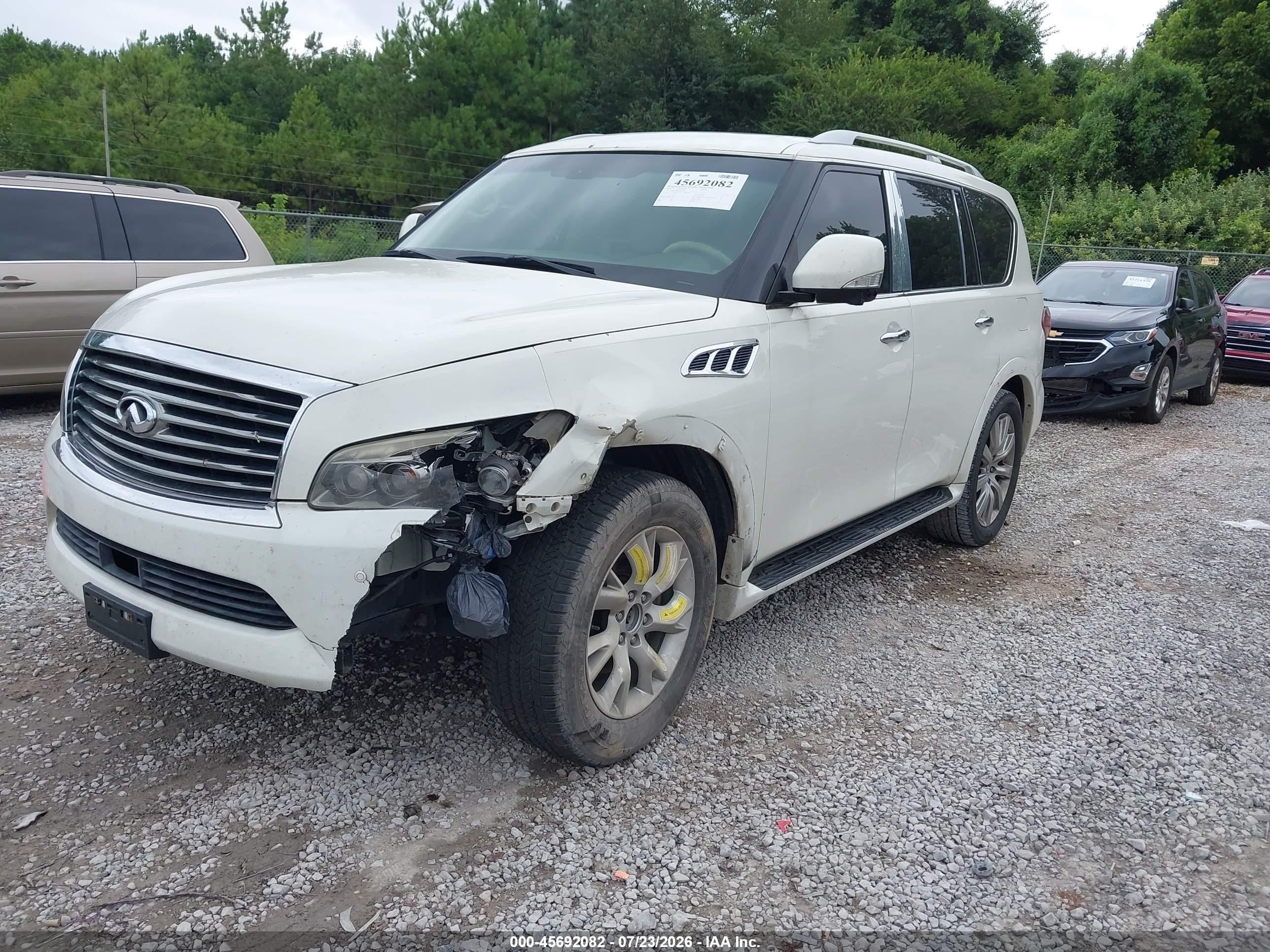 2012 Infiniti Qx56   White vin: JN8AZ2NE2C9023536